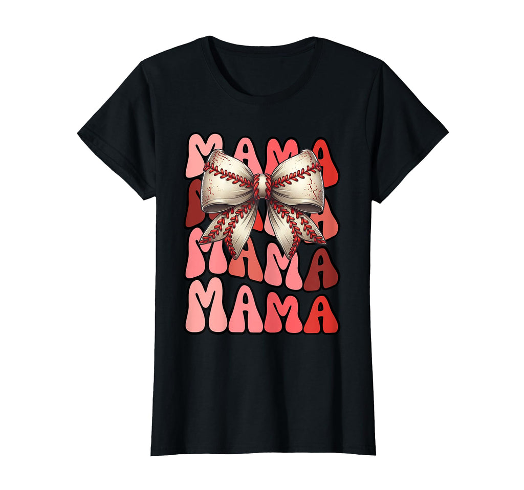 Groovy Mama Baseball Coquette Stitch Bow T-Shirt - Unique Graphic Unisex - T-Shirt, Sweatshirt, Hoodie