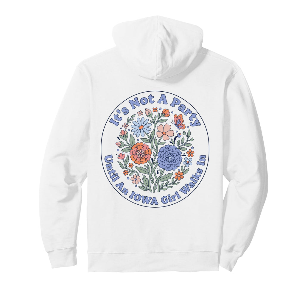 Iowa Floral Boho Party Midwest Hoodie - Unique Graphic Men Women - T-Shirt, Sweatshirt, Hoodie