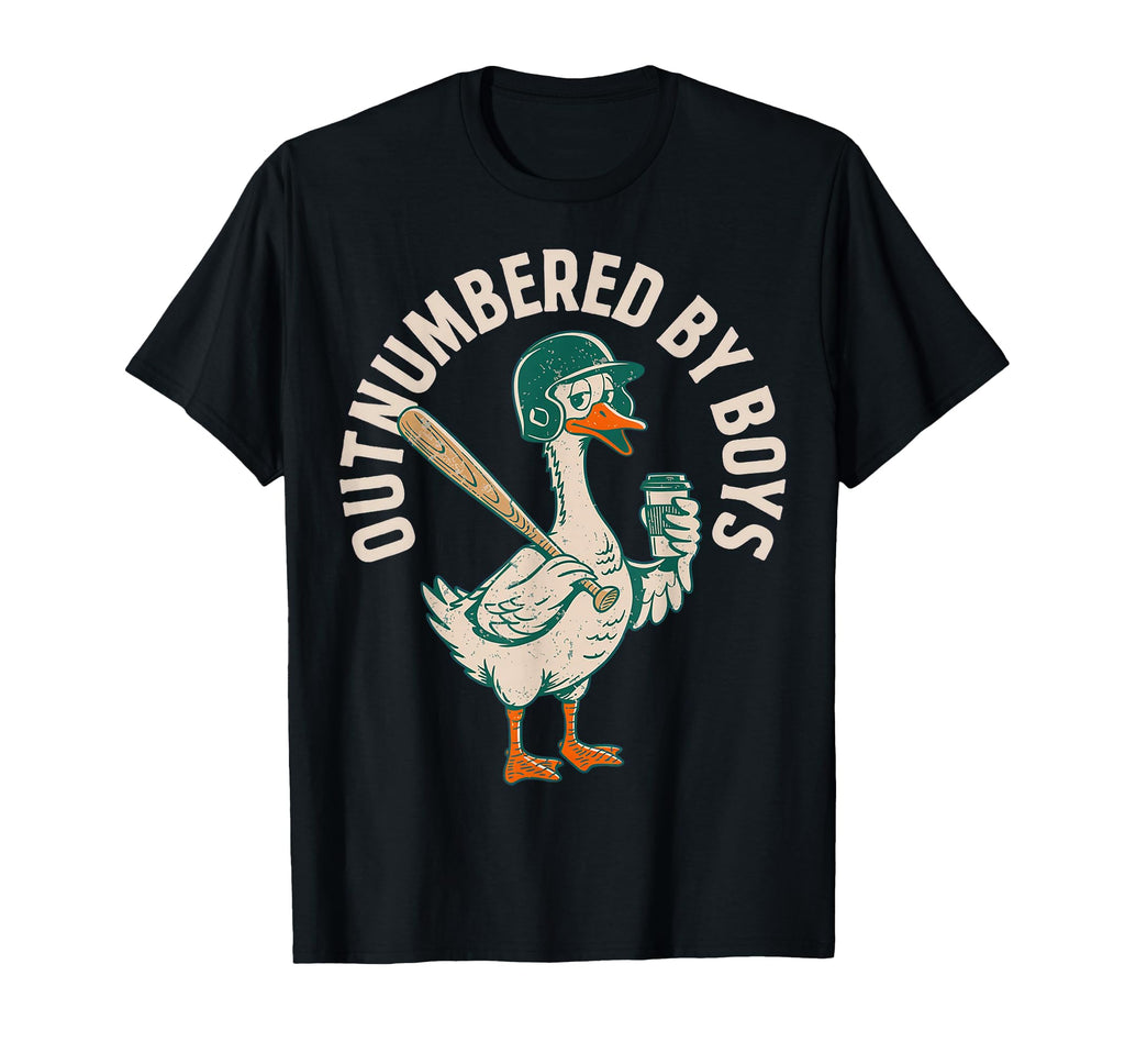 Outnumbered Goose Baseball Funny Mom T-Shirt - Casual Everyday Wear Unisex - T-Shirt, Sweatshirt, Hoodie