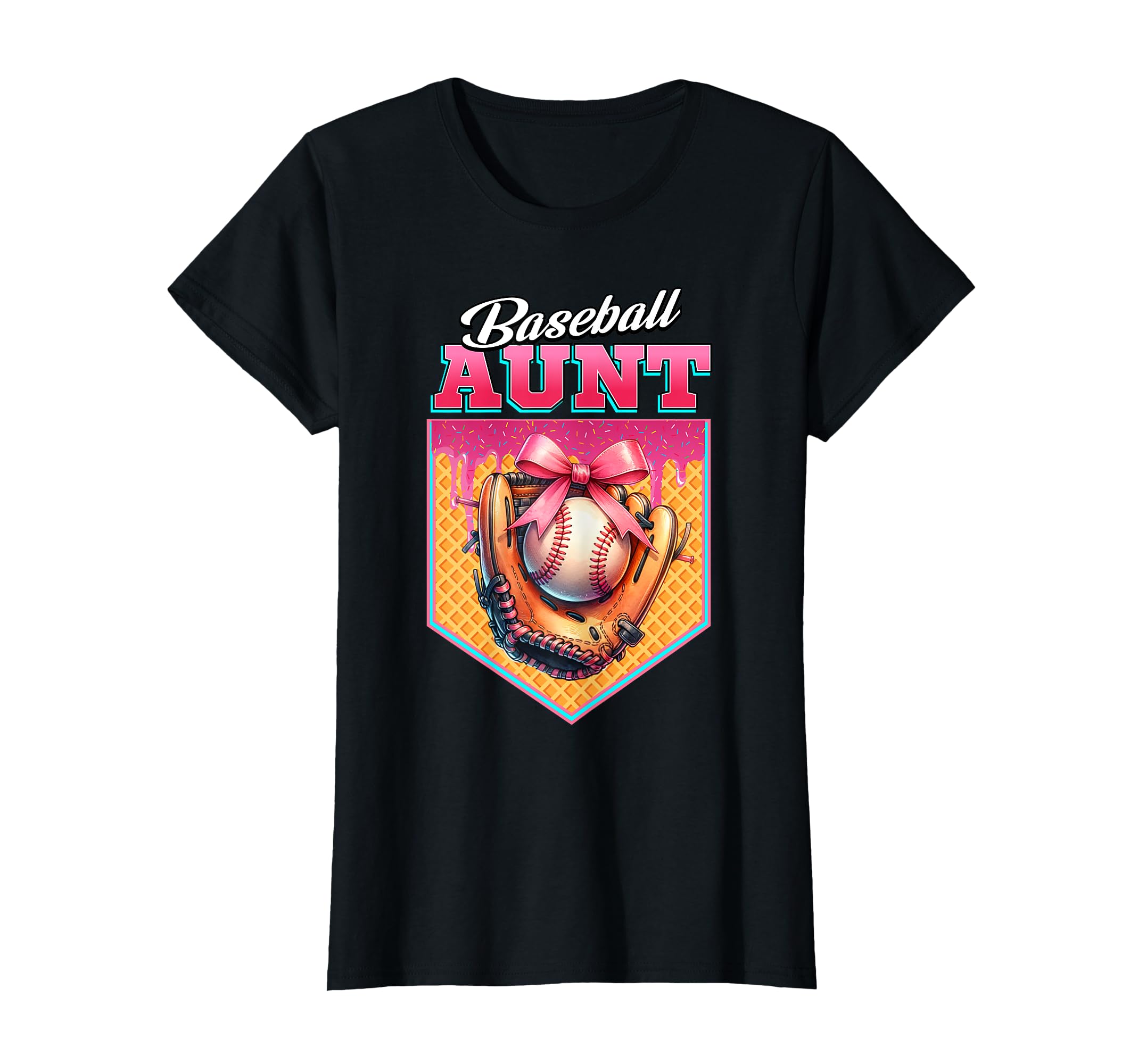 Baseball Aunt Ice Cream Drip T-Shirt - Casual Everyday Wear Men Women - T-Shirt, Sweatshirt, Hoodie