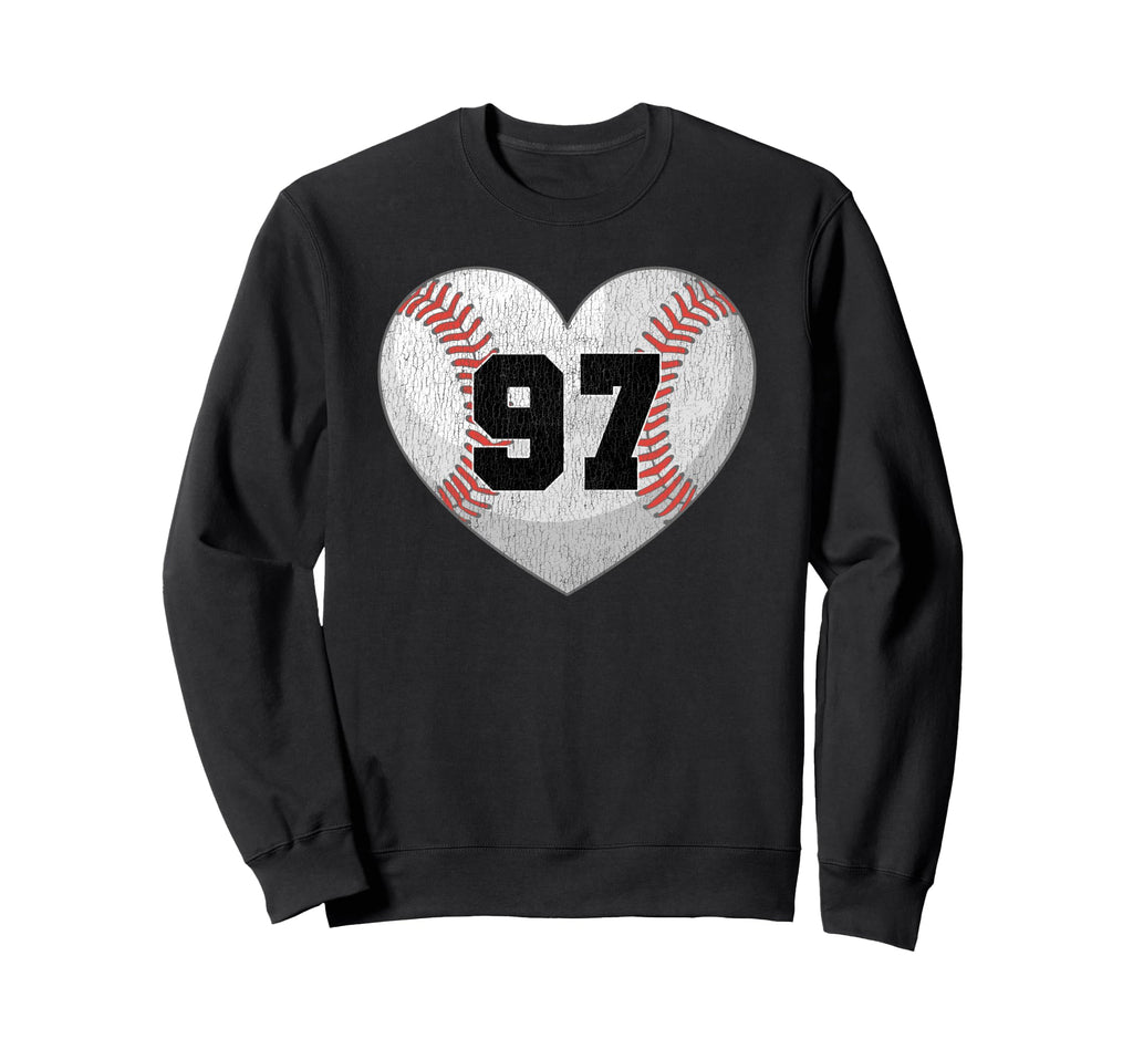 Baseball Number 97 Distressed Sweatshirt - Aesthetic Graphic Men Women - T-Shirt, Sweatshirt, Hoodie