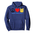 Peace Love Rock Symbols Good Vibes Only Hoodie - Fun Novelty Design Unisex - T-Shirt, Sweatshirt, Hoodie