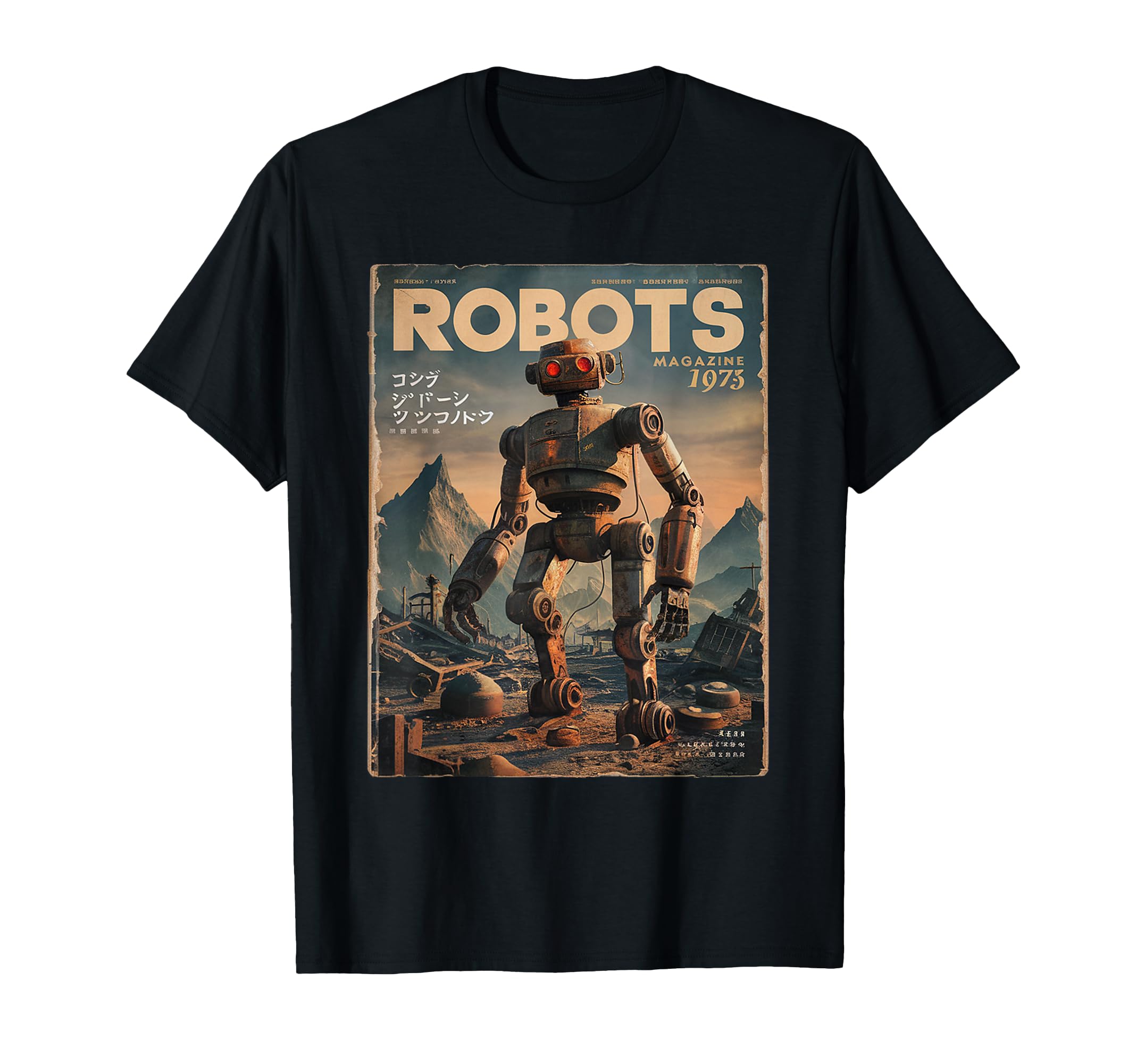 Fantasy Robot 70S Magazin Japanese T-Shirt - Graphic Print for Adults - T-Shirt, Sweatshirt, Hoodie