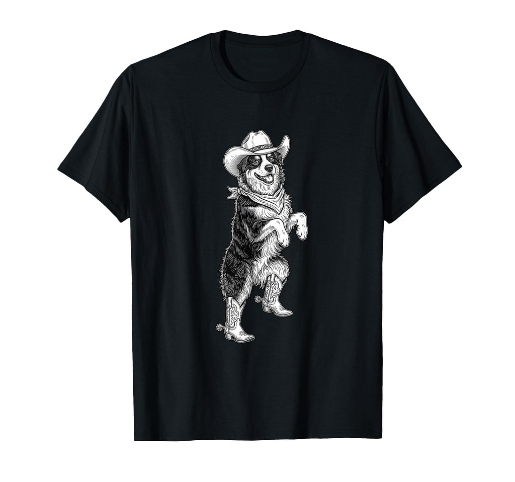 Howdy Australian Shepherd Cowboy T-Shirt - Trendy Graphic for Adults - T-Shirt, Sweatshirt, Hoodie