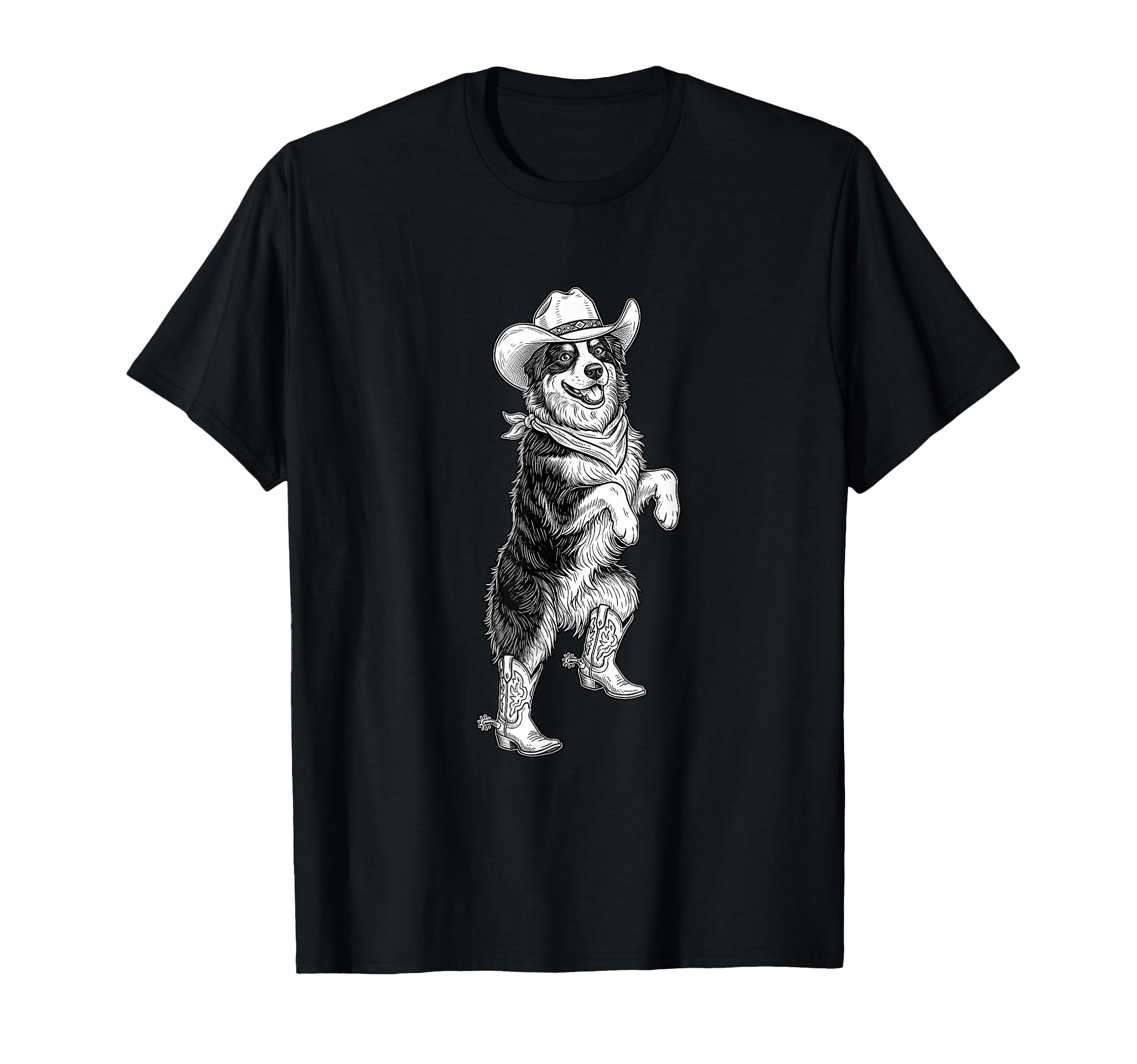 Howdy Australian Shepherd Cowboy T-Shirt - Trendy Graphic for Adults - T-Shirt, Sweatshirt, Hoodie