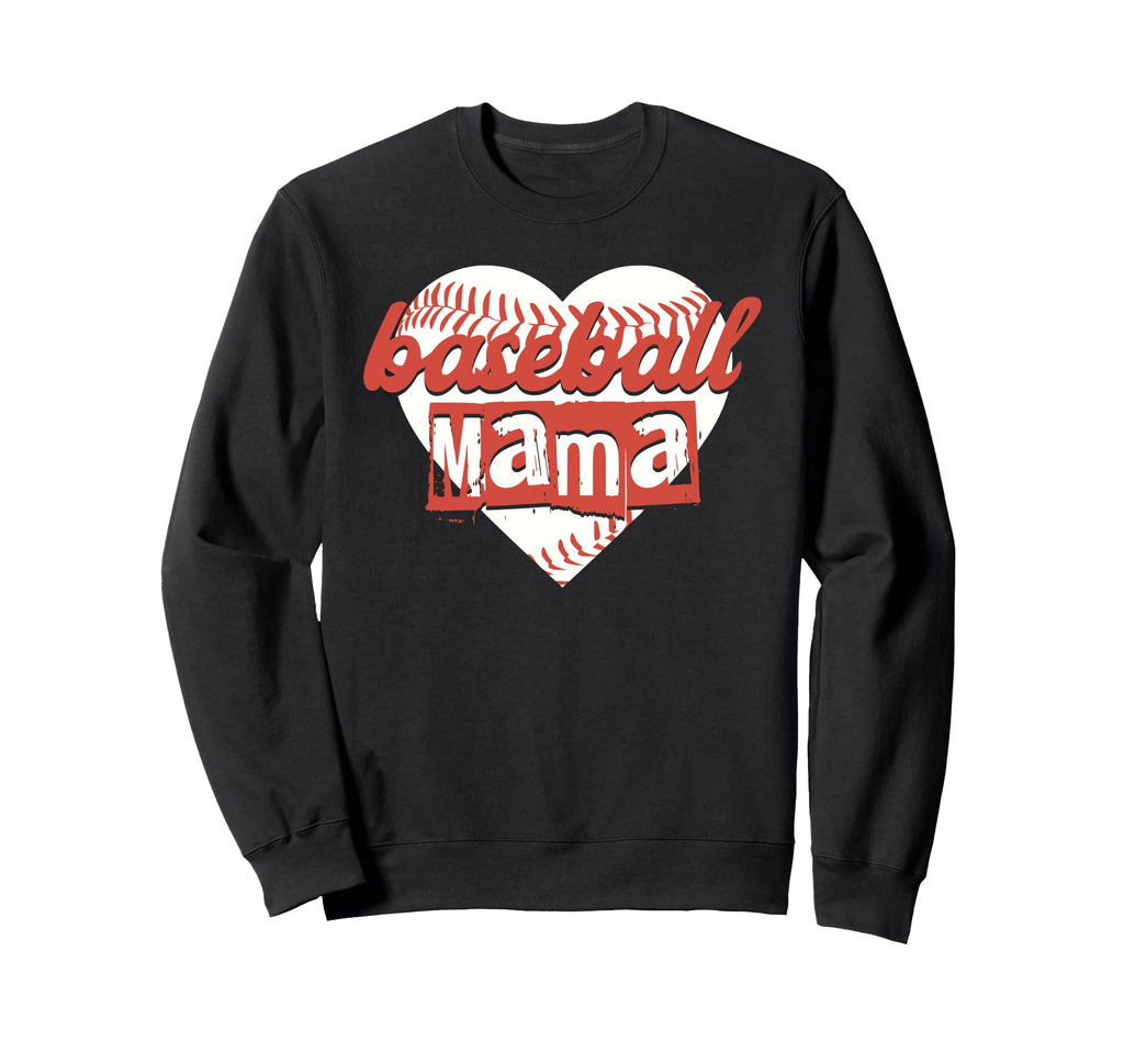 Funny Baseball Mama Heart Game Day Sweatshirt - Trendy Graphic for Adults - T-Shirt, Sweatshirt, Hoodie
