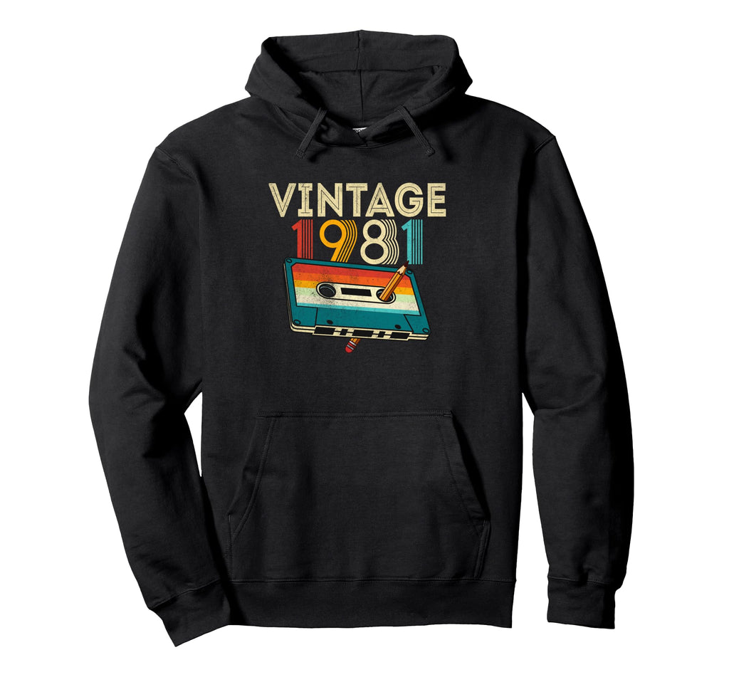 45 Years Old 1981 Cassette Tape 45Th Hoodie - Aesthetic Graphic Unisex - T-Shirt, Sweatshirt, Hoodie