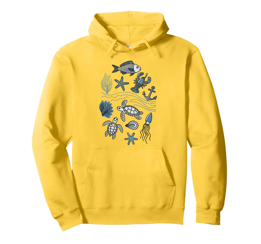90S Fisherman Aesthetic Fish Beachy Hoodie - Fun Novelty Design Unisex - T-Shirt, Sweatshirt, Hoodie
