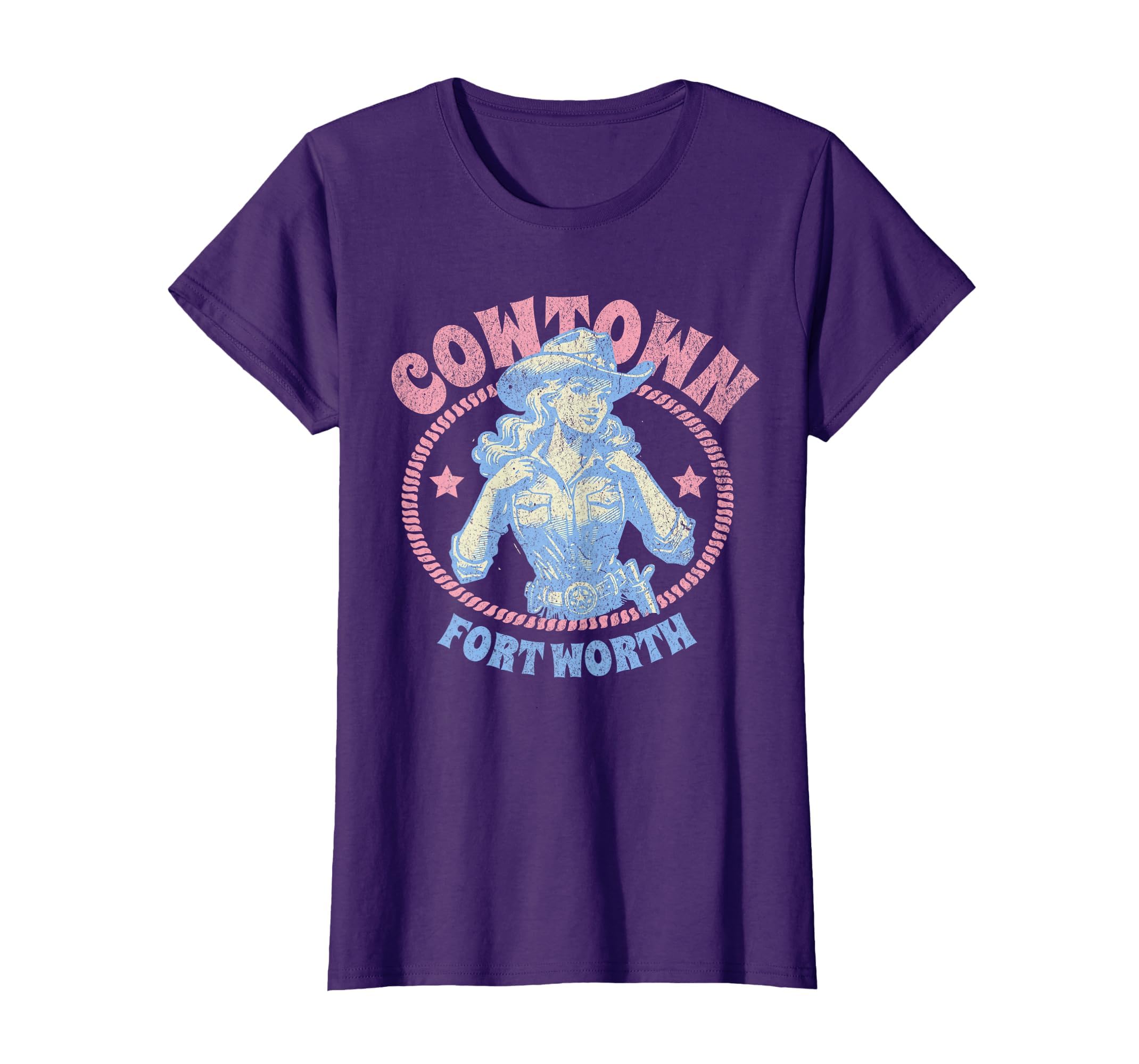 Cowtown Fort Worth Texas Western Cowgirl T-Shirt - Custom Art Print Unisex - T-Shirt, Sweatshirt, Hoodie