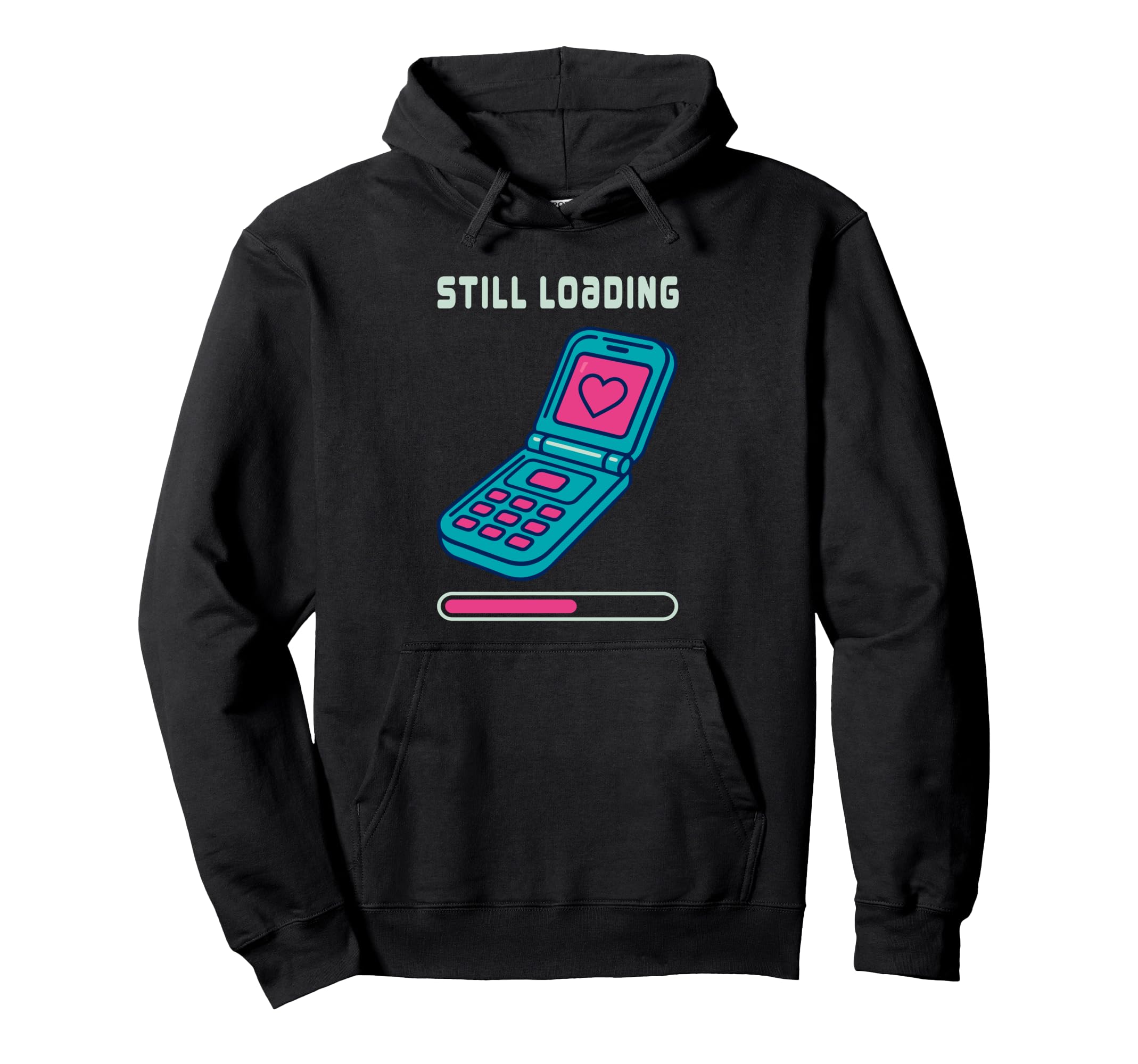 Y2K Flip Phone Still Loading Vaporwave Hoodie - Graphic Print Men Women - T-Shirt, Sweatshirt, Hoodie