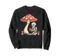 Spooky Skeleton Playing Arcade Sweatshirt - Aesthetic Graphic for Adults - T-Shirt, Sweatshirt, Hoodie