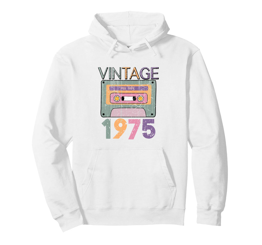 51St Birthday 1975 Music Cassette Tape Hoodie - Minimalist Print Men Women - T-Shirt, Sweatshirt, Hoodie