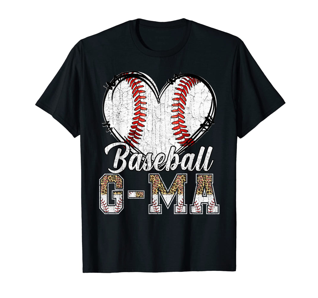 Softball Baseball G Ma Heart Leopard T-Shirt - Trendy Graphic Men Women - T-Shirt, Sweatshirt, Hoodie