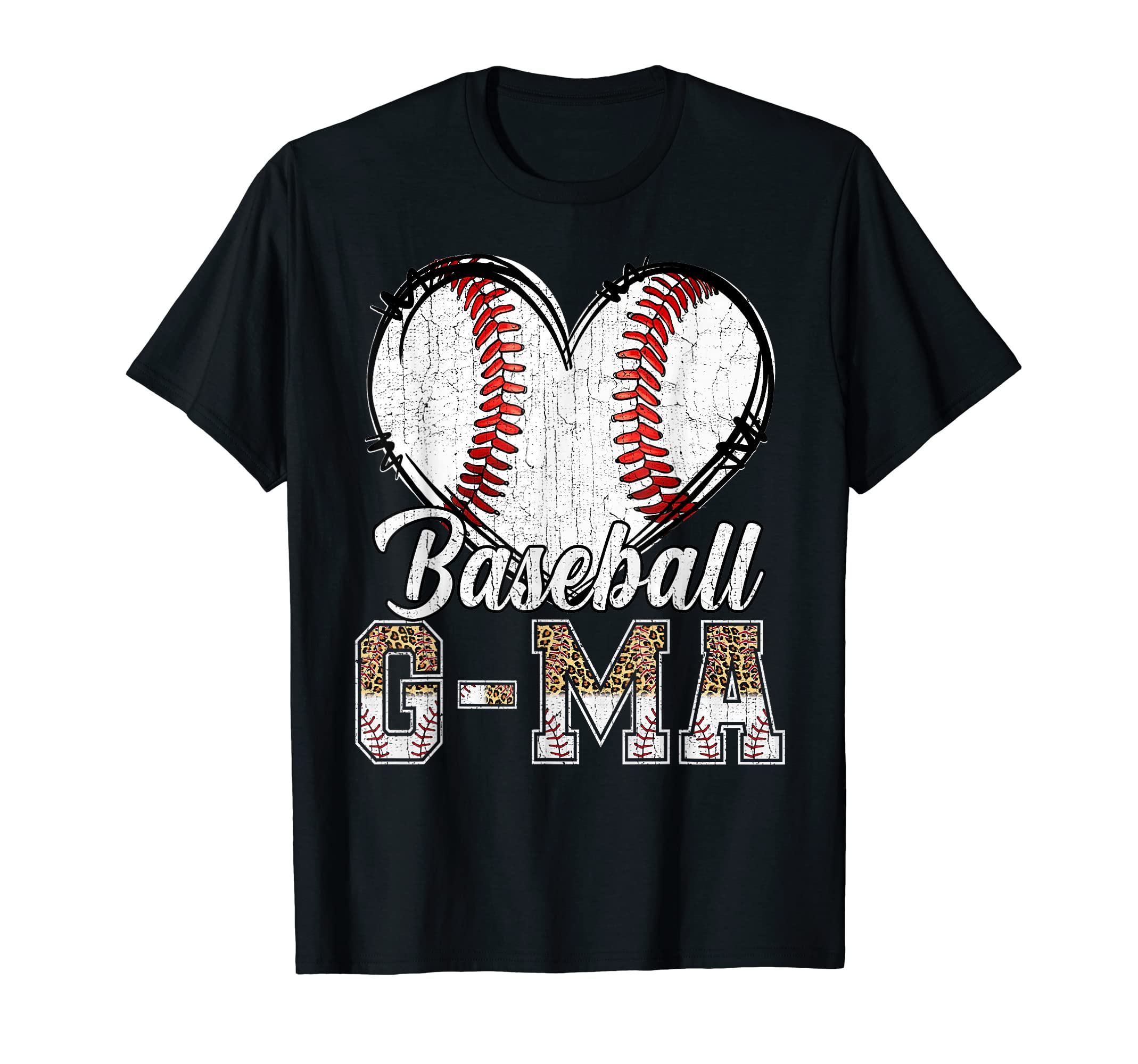 Softball Baseball G Ma Heart Leopard T-Shirt - Trendy Graphic Men Women - T-Shirt, Sweatshirt, Hoodie