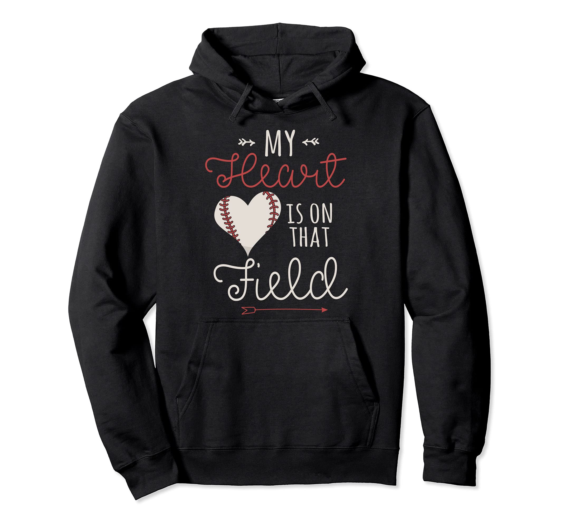 My Heart Is That Field Baseball Player Hoodie - Trendy Graphic for Adults - T-Shirt, Sweatshirt, Hoodie