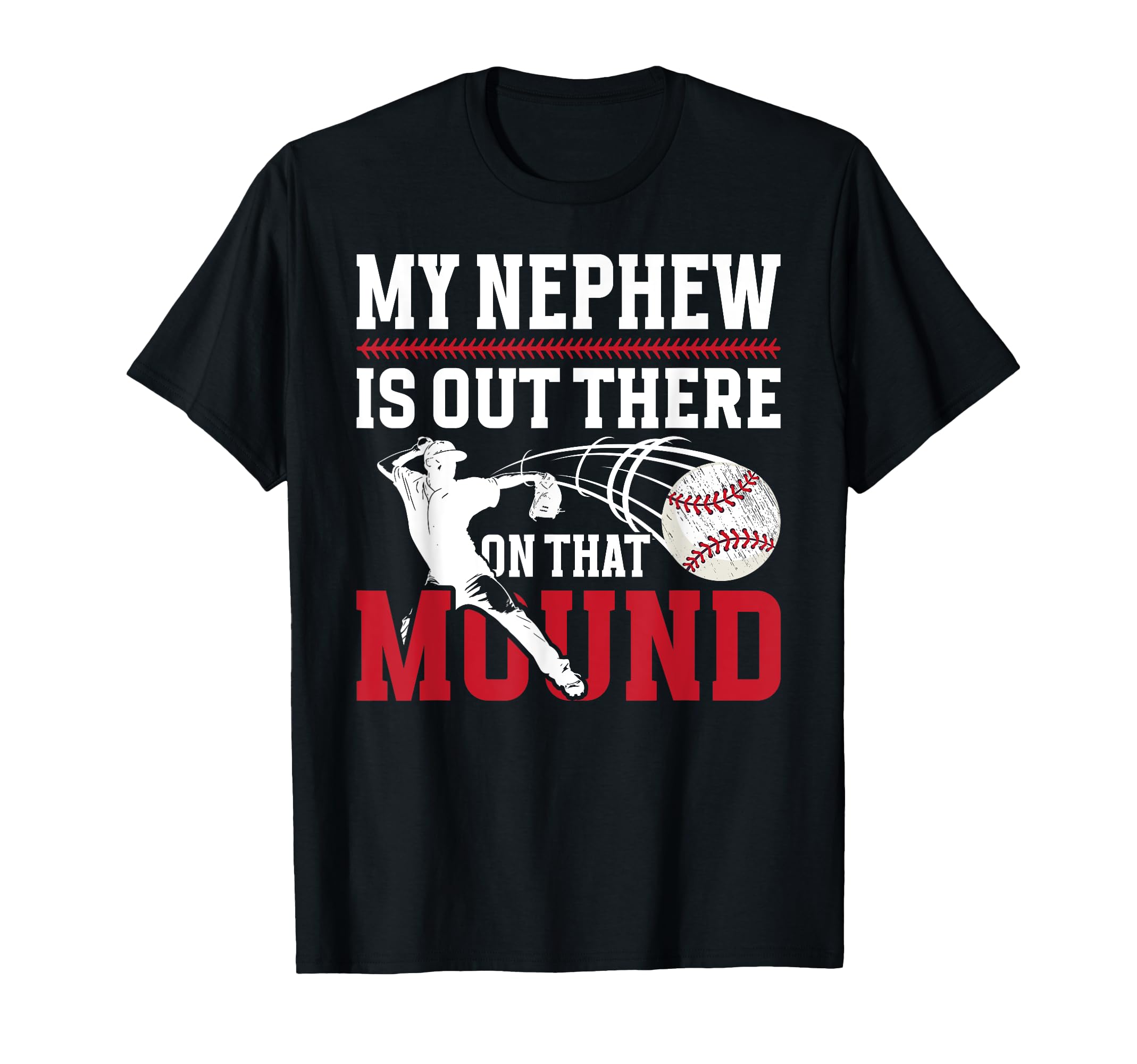 Proud Baseball Pitcher Uncle T-Shirt - Custom Art Print for Adults - T-Shirt, Sweatshirt, Hoodie