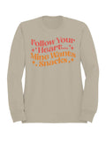 Heart and Snacks: Fun Quote Design Women's - Adult & Kids T-Shirts, Sweatshirts & Hoodies apparel design preview 1
