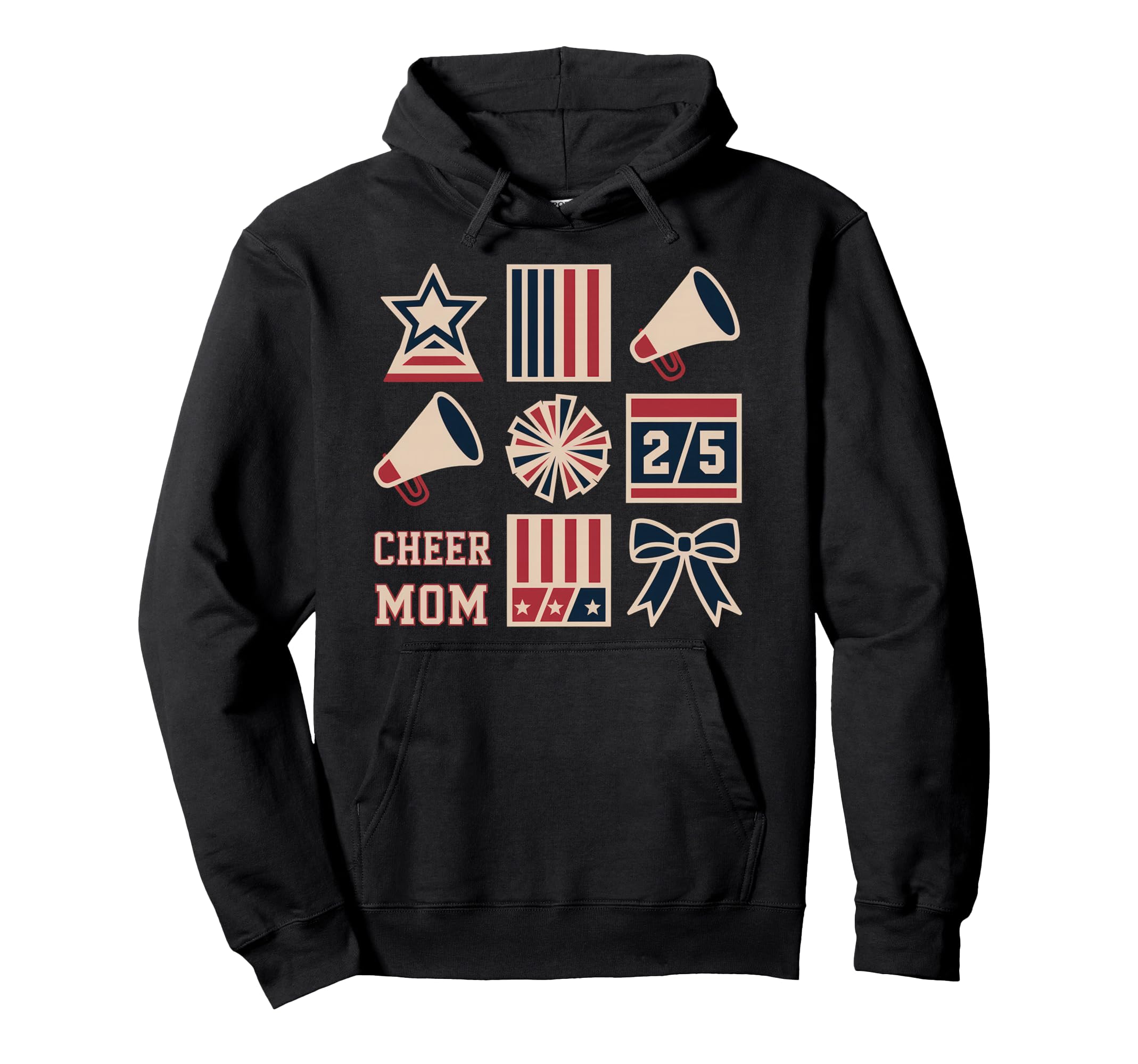 Cheer Mom Mother Bow Cheerleader Game Hoodie - Minimalist Print Men Women - T-Shirt, Sweatshirt, Hoodie