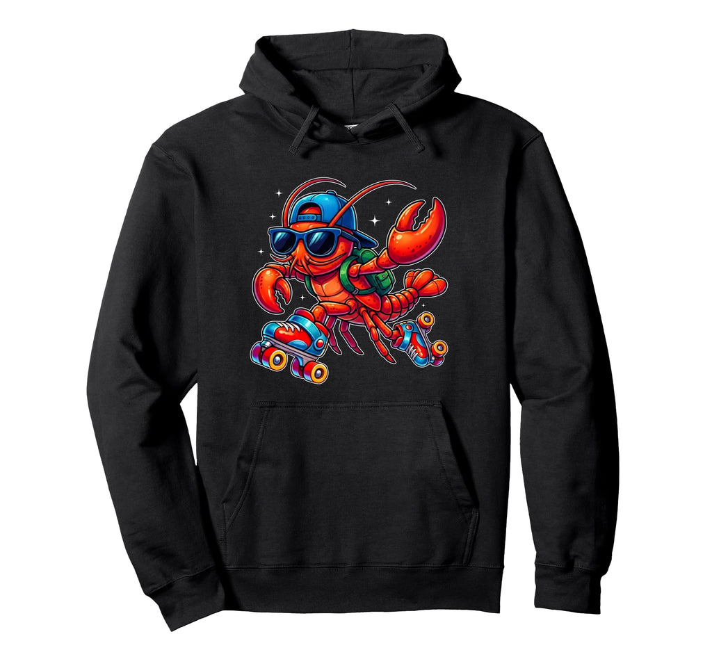 Funny Lobster Roller Skates Skater Hoodie - Casual Everyday Wear Unisex - T-Shirt, Sweatshirt, Hoodie