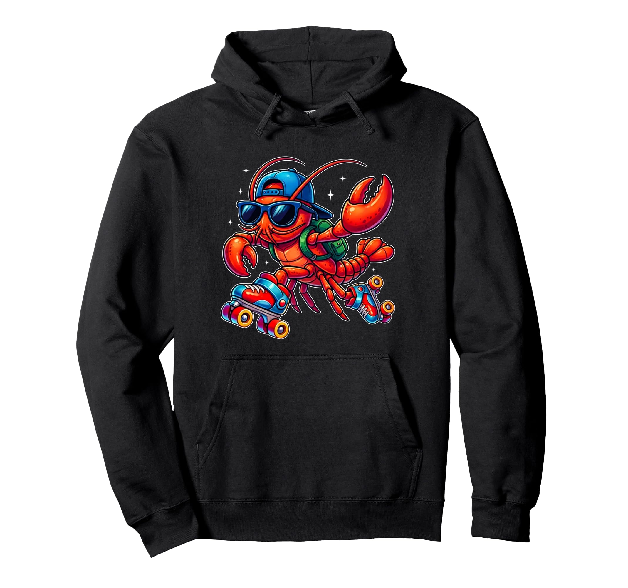 Funny Lobster Roller Skates Skater Hoodie - Casual Everyday Wear Unisex - T-Shirt, Sweatshirt, Hoodie