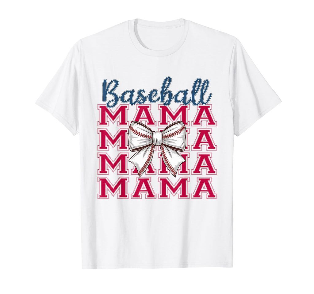 Baseball Mama Coquette Bow Mom Mothers T-Shirt - Novelty Apparel Men Women - T-Shirt, Sweatshirt, Hoodie