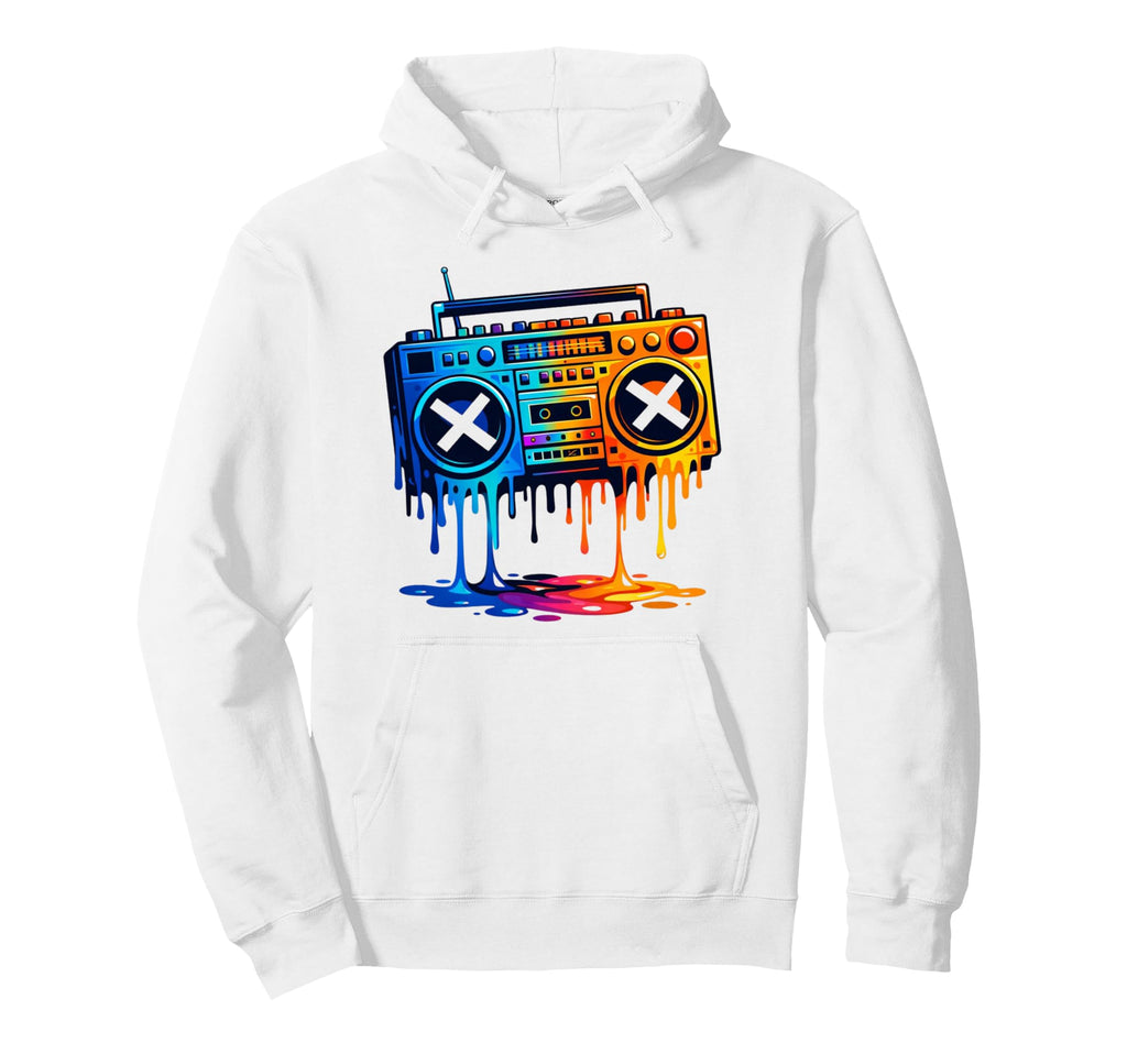 Dripping Paint Boombox 80S 90S Old Hoodie - Minimalist Print Men Women - T-Shirt, Sweatshirt, Hoodie