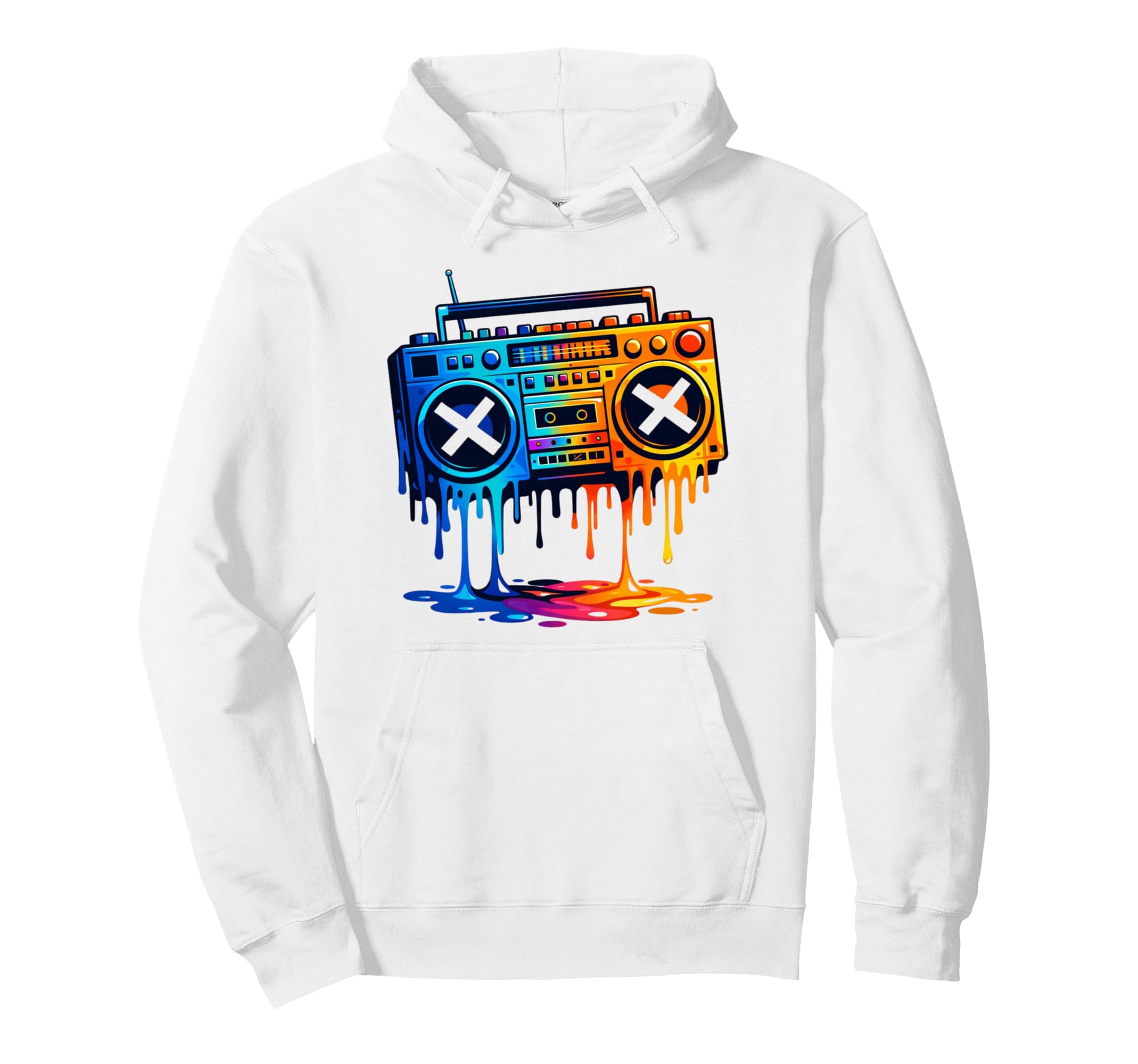 Dripping Paint Boombox 80S 90S Old Hoodie - Minimalist Print Men Women - T-Shirt, Sweatshirt, Hoodie