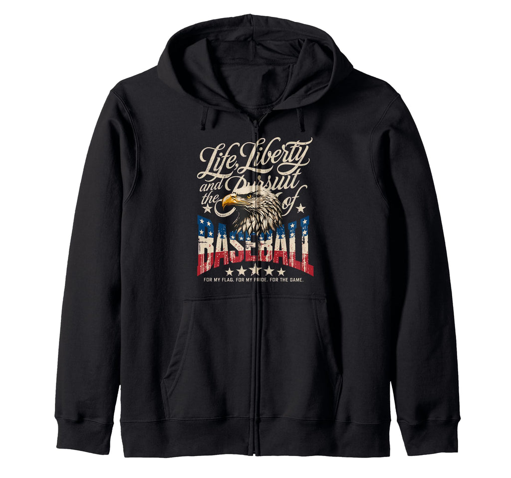 Life Liberty And Pursuit Baseball Hoodie - Unique Graphic for Adults - T-Shirt, Sweatshirt, Hoodie