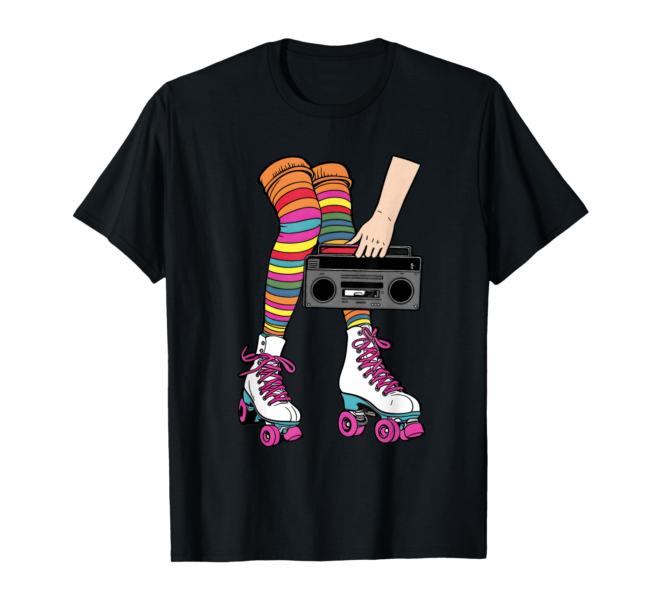 Roller Skates Boombox 80S 90S T-Shirt - Novelty Apparel for Adults - T-Shirt, Sweatshirt, Hoodie