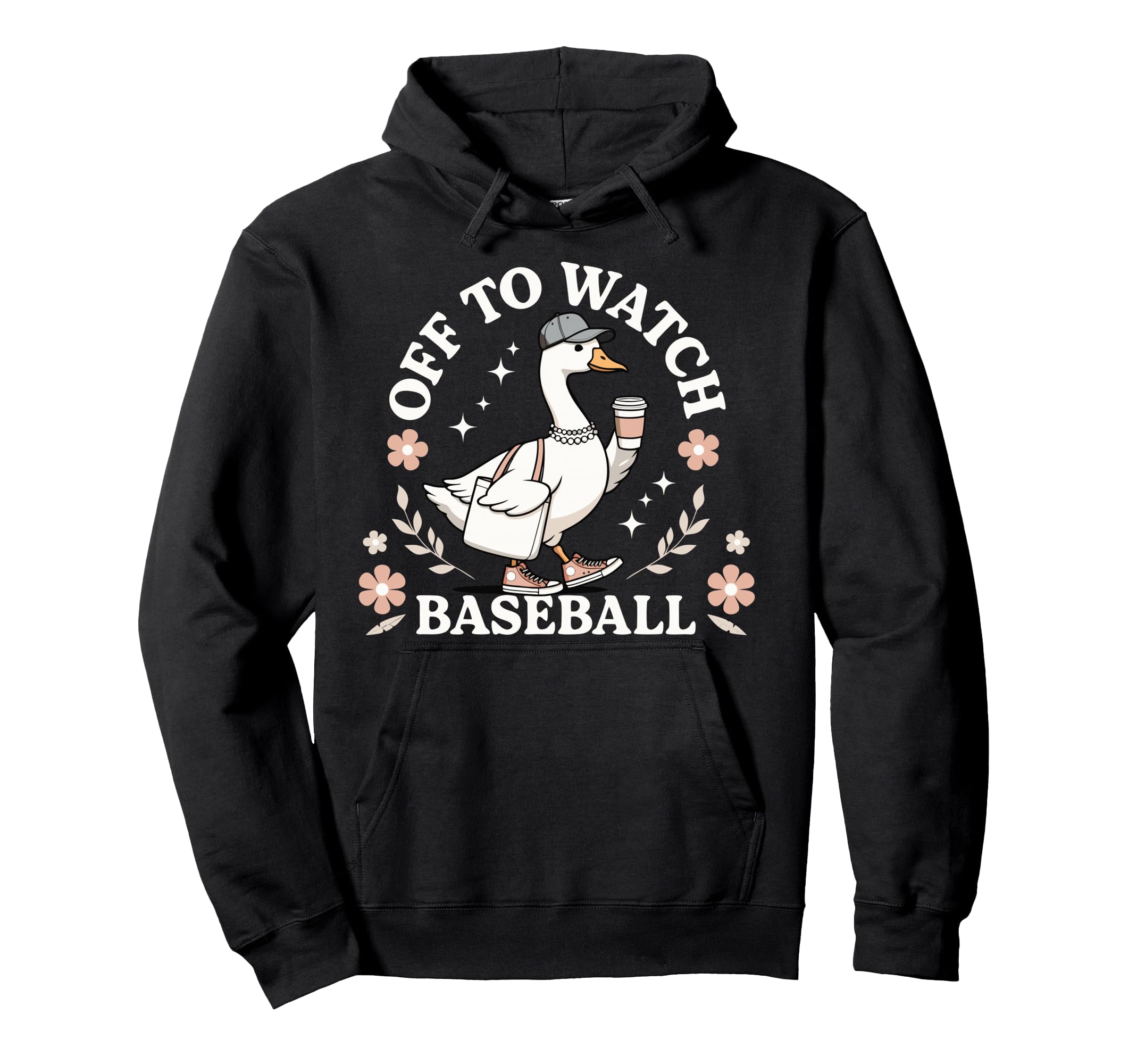 Off To Watch Baseball Goose Goose Hoodie - Custom Art Print Unisex - T-Shirt, Sweatshirt, Hoodie