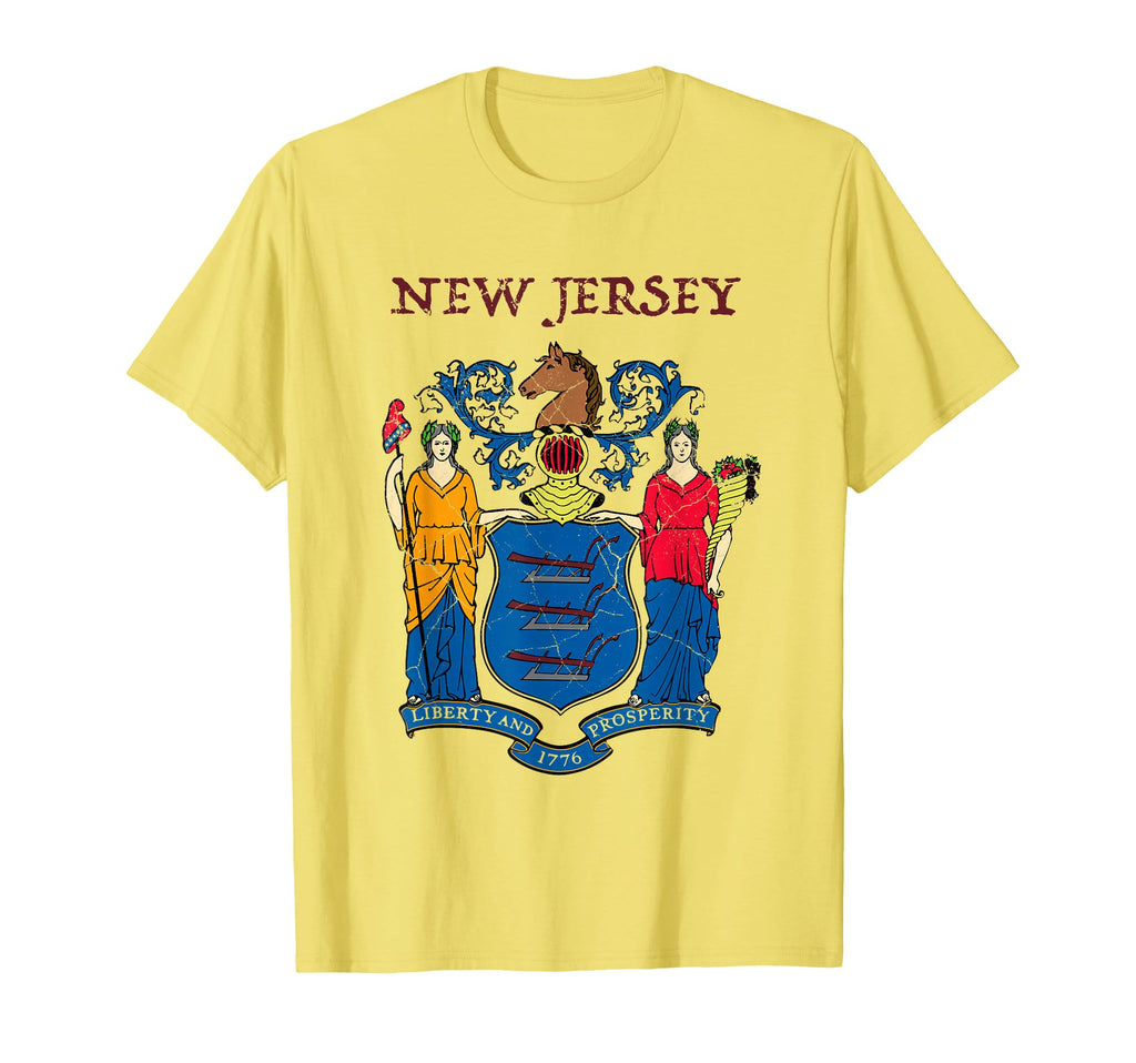 New Jersey State Seal Flag T-Shirt - Novelty Apparel Men Women - T-Shirt, Sweatshirt, Hoodie