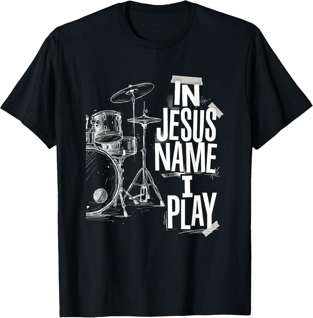 In Jesus Name I Play Christian - Adult & Kids T-Shirts, Sweatshirts & Hoodies apparel design preview 1