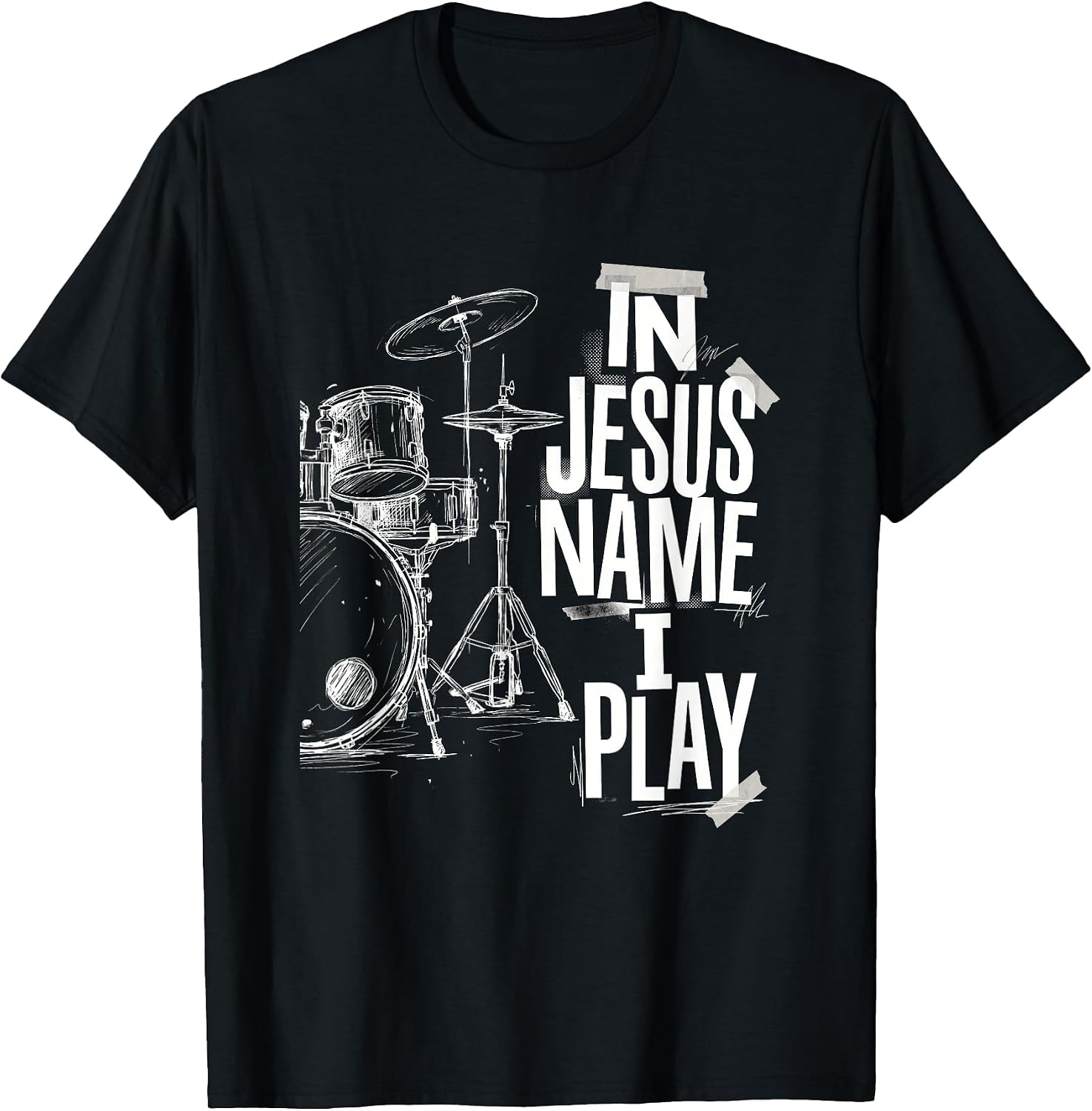 In Jesus Name I Play Christian - Adult & Kids T-Shirts, Sweatshirts & Hoodies apparel design preview 1