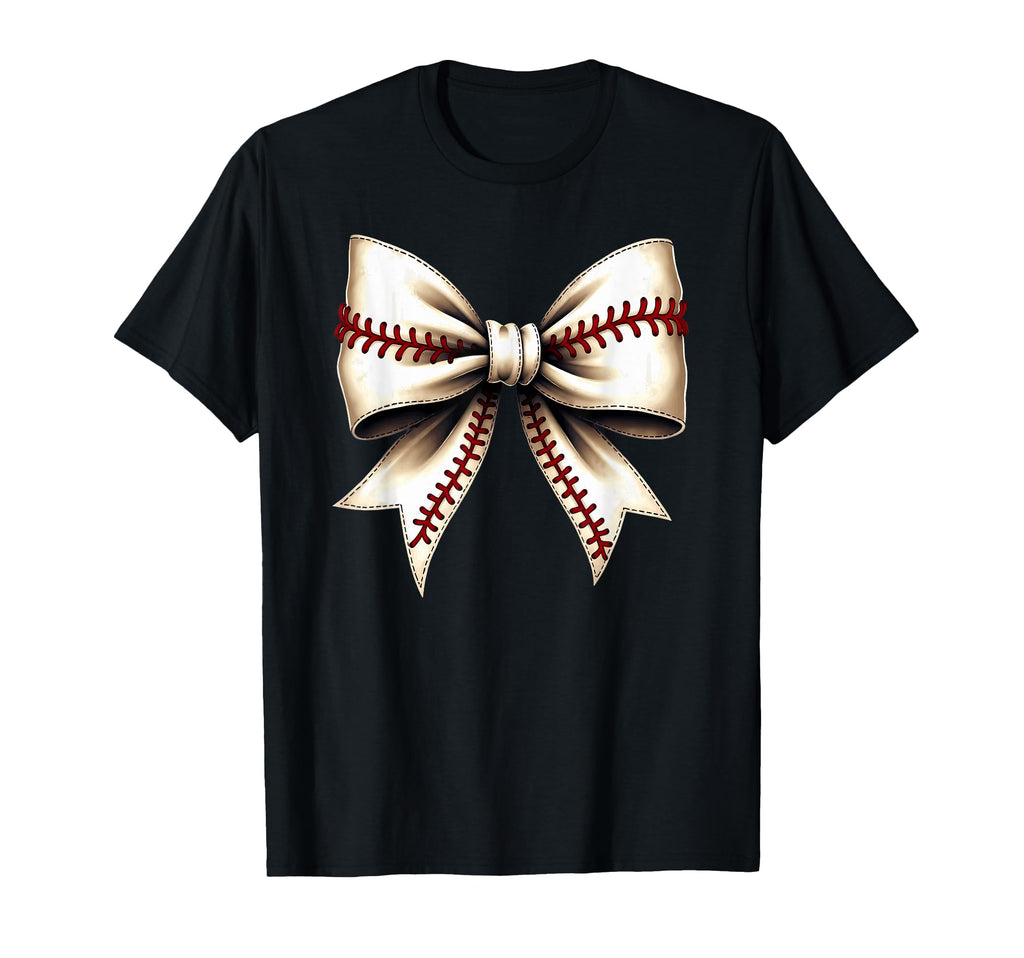 Baseball Coquette Bow Mommy T-Shirt - Casual Everyday Wear for Adults - T-Shirt, Sweatshirt, Hoodie
