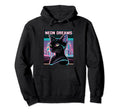 Vaporwave Cat Aesthetic Synthwave Cat Hoodie - Novelty Apparel Men Women - T-Shirt, Sweatshirt, Hoodie