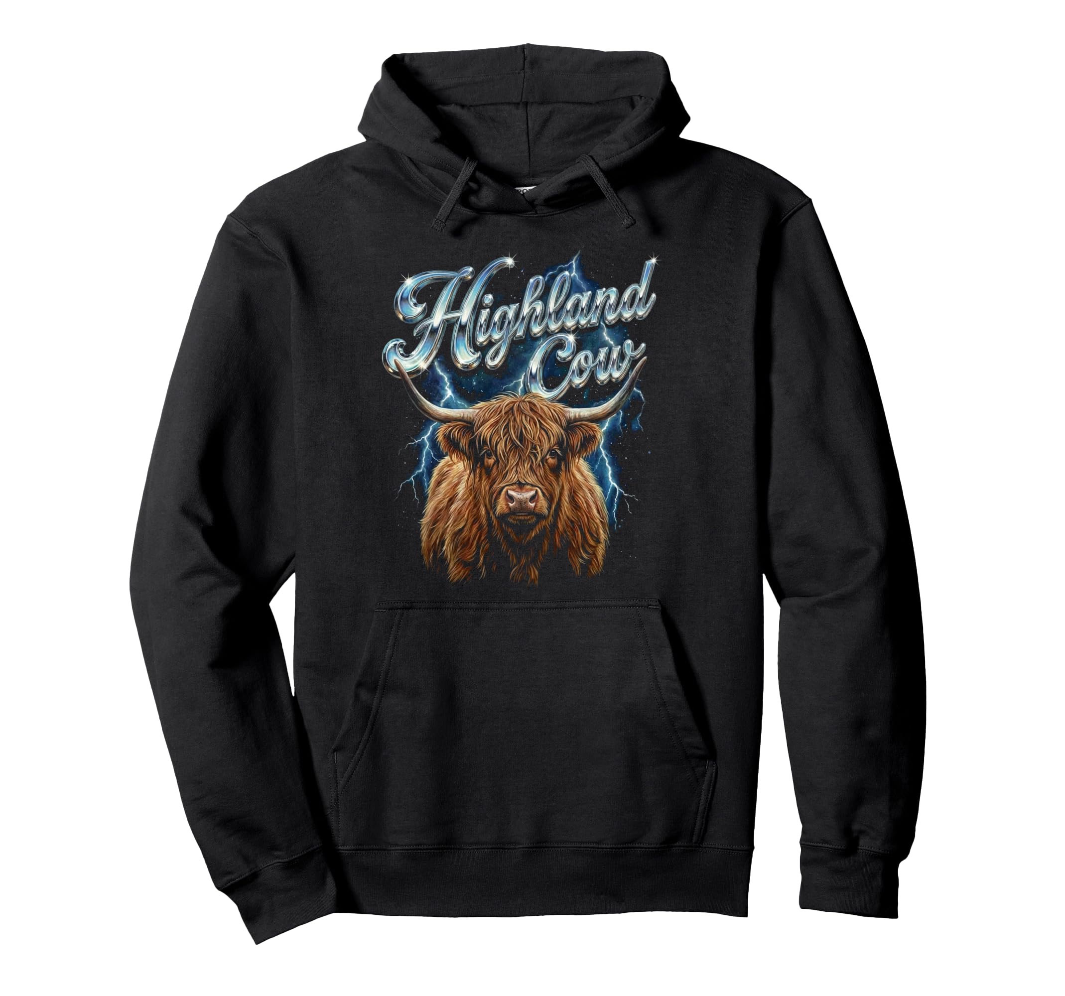 Highland Cow 90S Funny Highland Cow Hoodie - Custom Art Print Men Women - T-Shirt, Sweatshirt, Hoodie