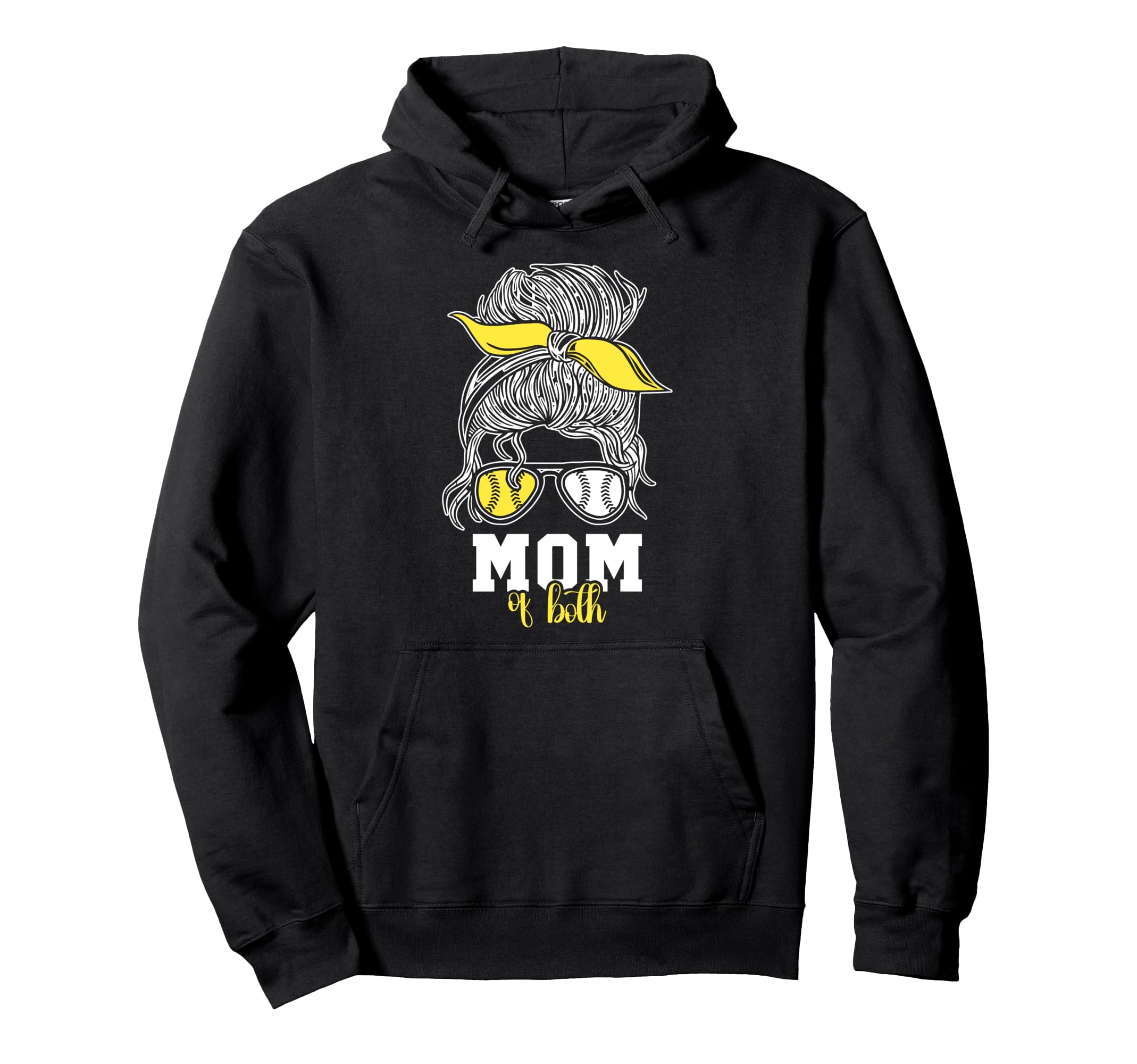 Mom Both Softball Baseball Player Mothers Hoodie - Trendy Graphic Unisex - T-Shirt, Sweatshirt, Hoodie