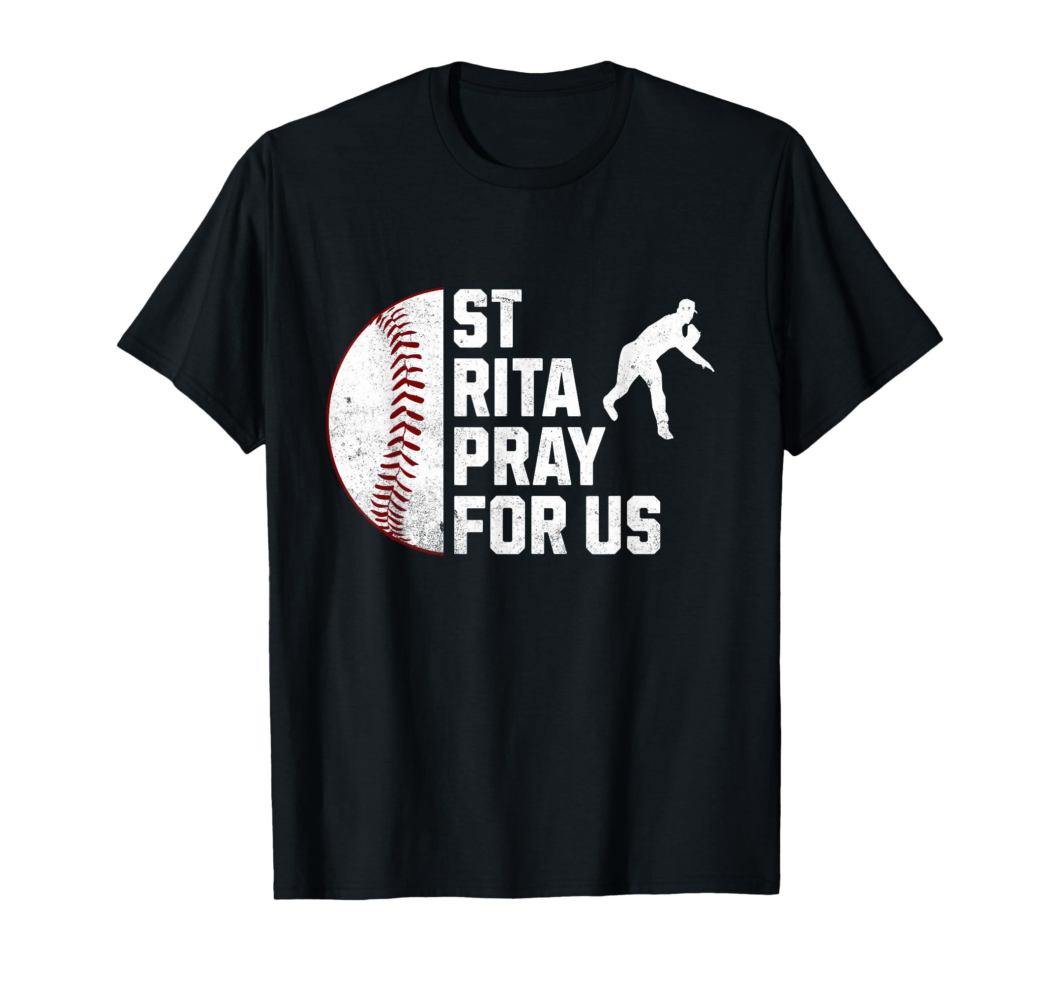 St Rita Cascia Pray Us Baseball T-Shirt - Minimalist Print Men Women - T-Shirt, Sweatshirt, Hoodie
