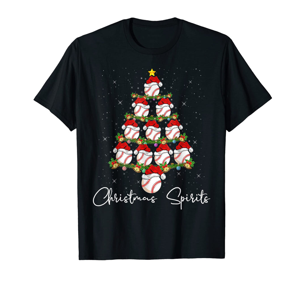 Spirits Baseball Lover Snow Pine Tree T-Shirt - Novelty Apparel Men Women - T-Shirt, Sweatshirt, Hoodie