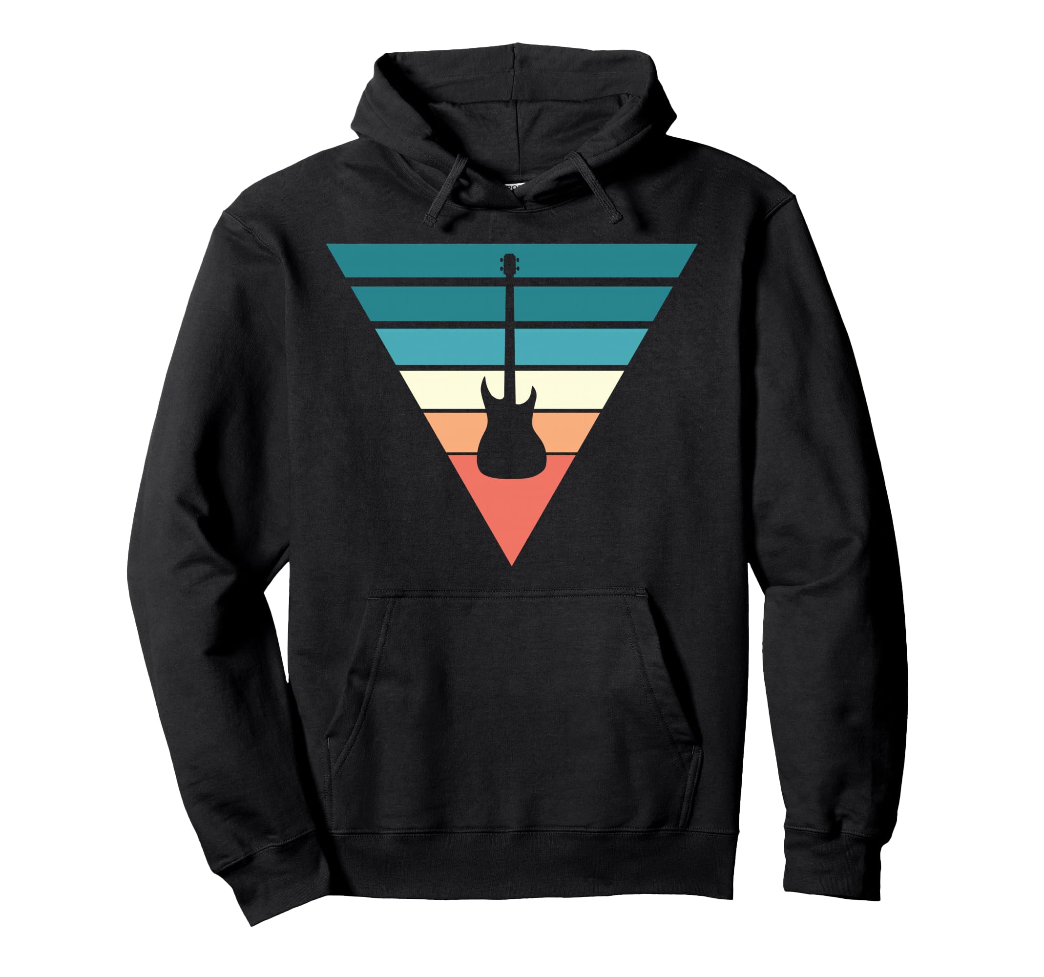 Guitar Sunset Triangle Vibes Hoodie - Streetwear Style Men Women - T-Shirt, Sweatshirt, Hoodie