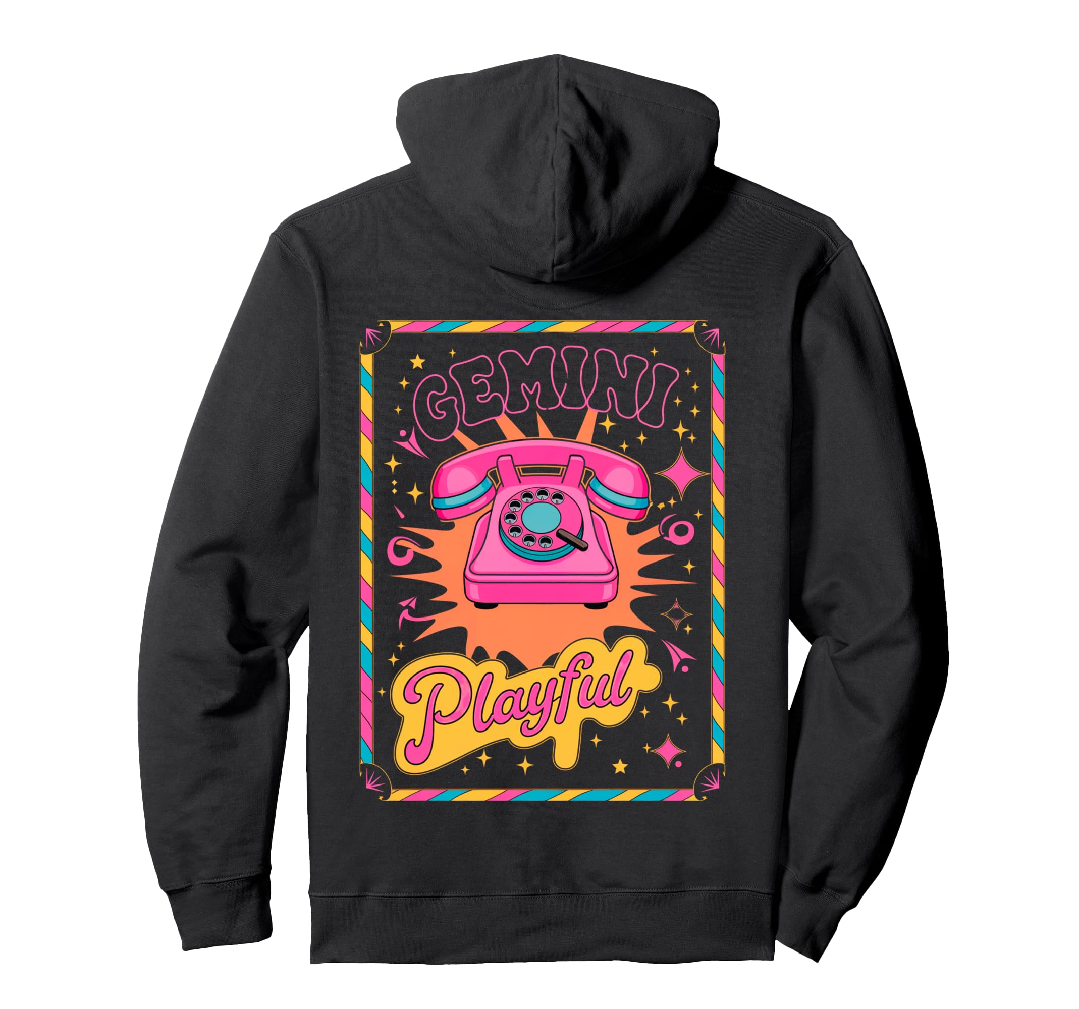 Gemini Playful Boho Phone Zodiac Sign Hoodie - Novelty Apparel Men Women - T-Shirt, Sweatshirt, Hoodie