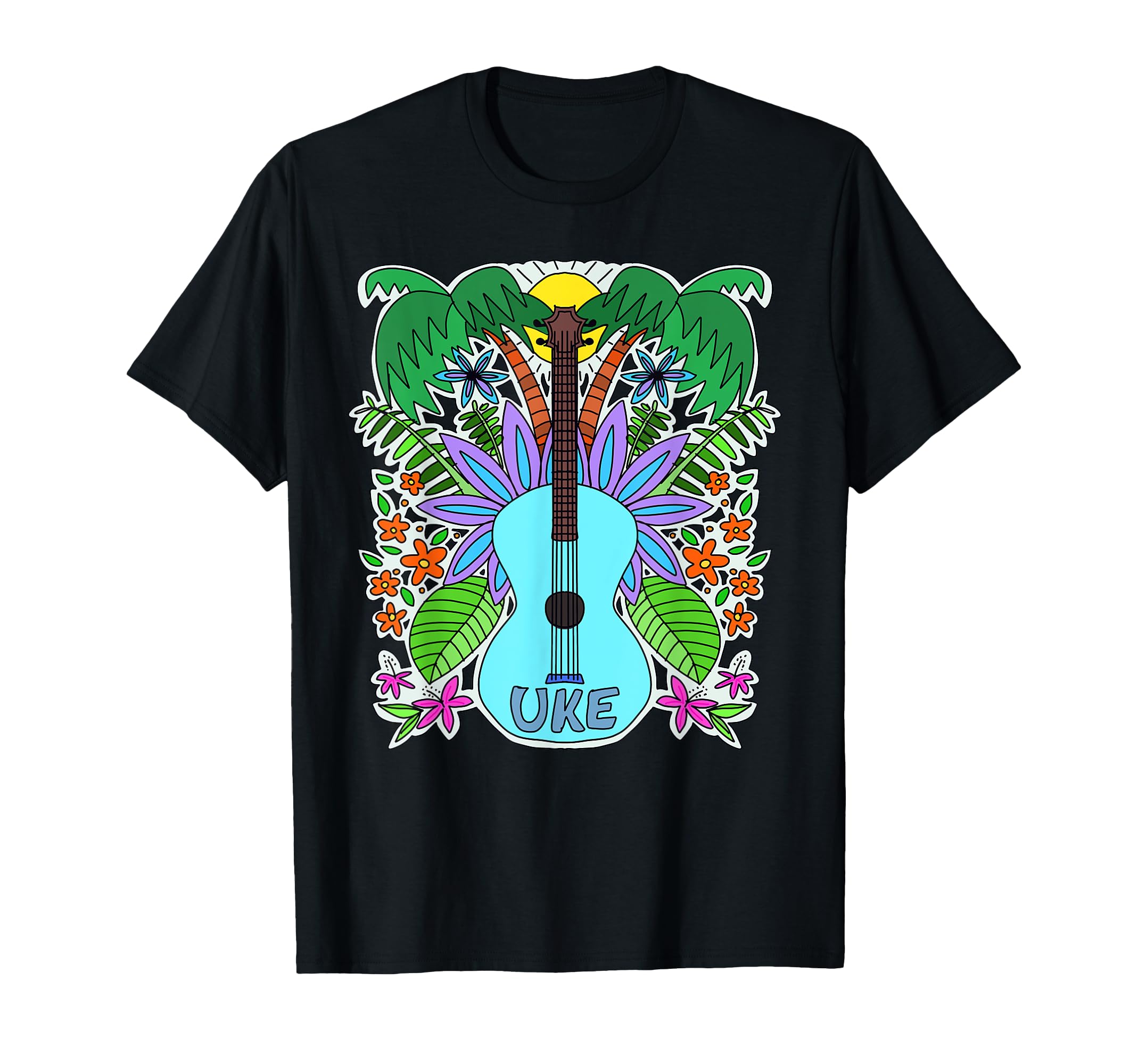 Ukulele Art Music Lovers Vibe Guitar T-Shirt - Custom Art Print Unisex - T-Shirt, Sweatshirt, Hoodie