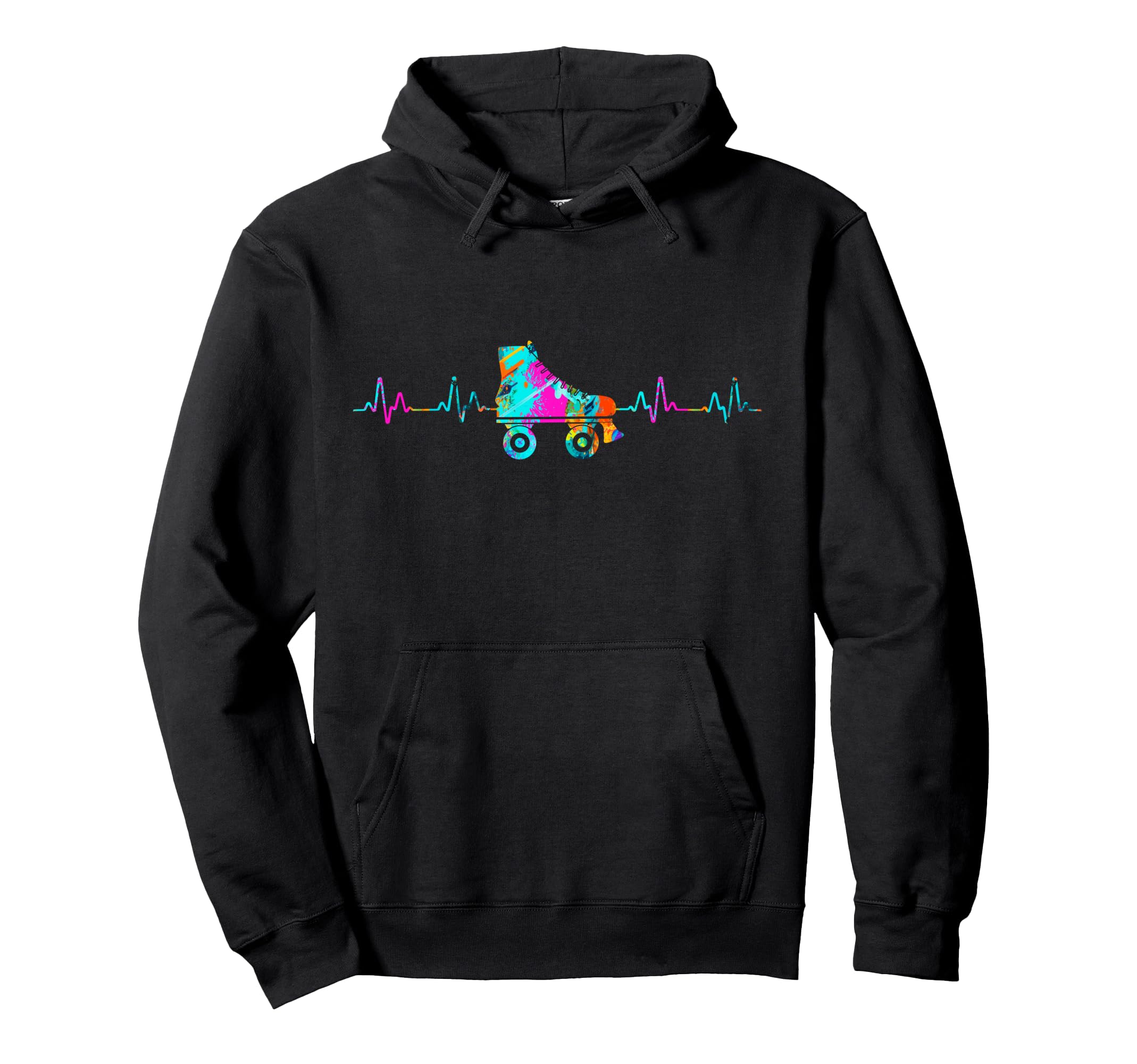 Roller Skating Skate Heartbeat Hoodie - Aesthetic Graphic Men Women - T-Shirt, Sweatshirt, Hoodie