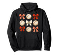 Coquette Bow Baseball Game Day Cheer Mom Hoodie - Minimalist Print Unisex - T-Shirt, Sweatshirt, Hoodie