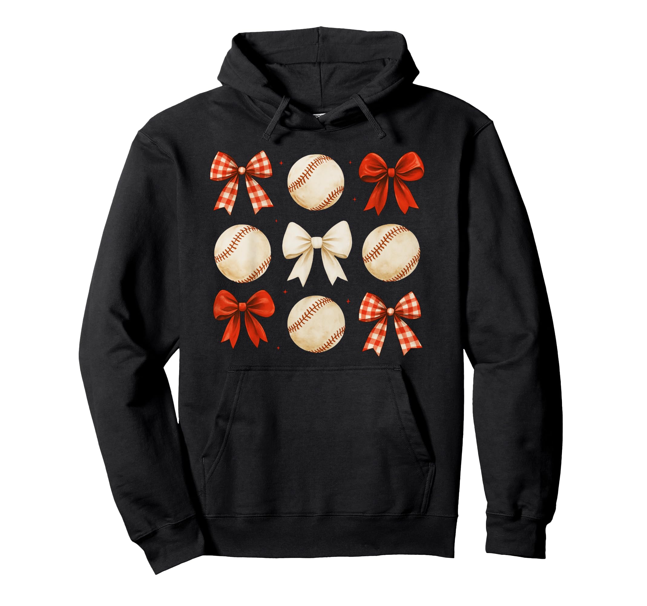 Coquette Bow Baseball Game Day Cheer Mom Hoodie - Minimalist Print Unisex - T-Shirt, Sweatshirt, Hoodie