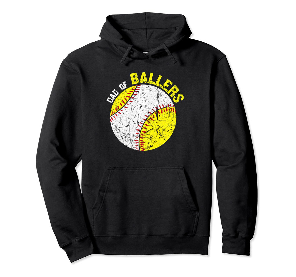 Dad Ballers Baseball Softball Hoodie - Novelty Apparel Unisex - T-Shirt, Sweatshirt, Hoodie
