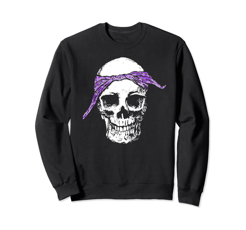 Hiphop Skull Purple Do Rag Bandana Sweatshirt - Unique Graphic for Adults - T-Shirt, Sweatshirt, Hoodie