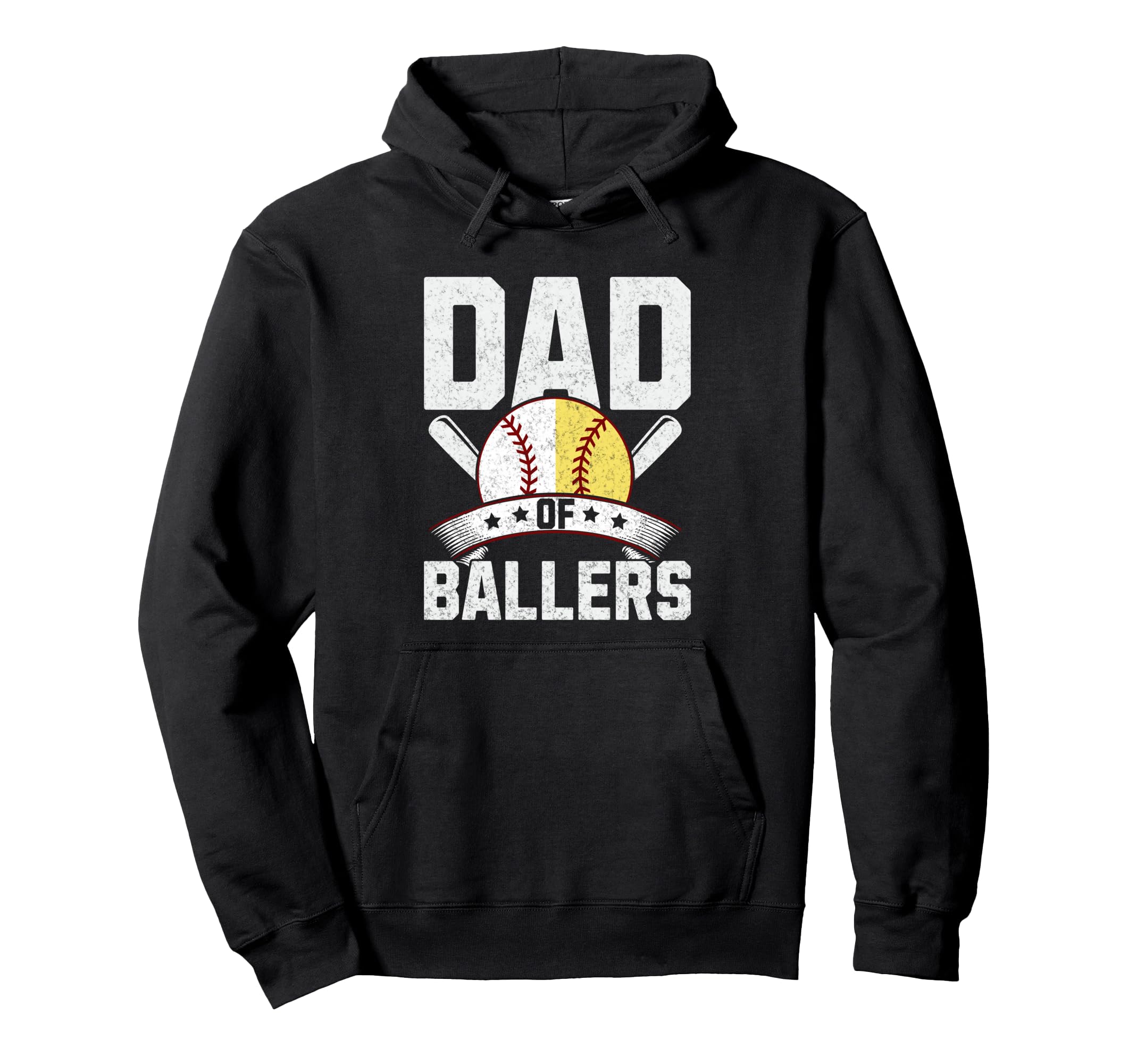 Dad Ballers Funny Baseball Softball Dad Hoodie - Fun Novelty Design Unisex - T-Shirt, Sweatshirt, Hoodie