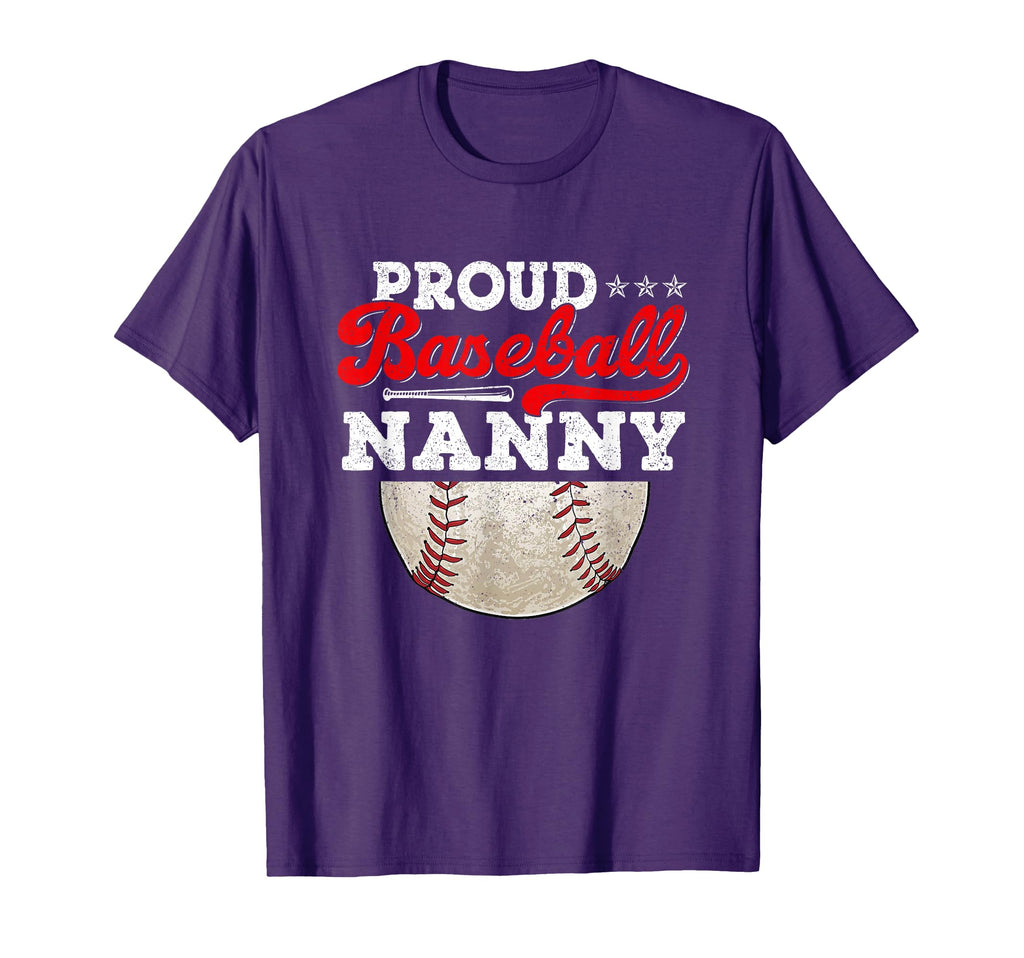 Proud Baseball Nanny Ball Mothers Day T-Shirt - Trendy Graphic for Adults - T-Shirt, Sweatshirt, Hoodie