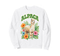 Alpaca Groovy Floral Alpaca Sweatshirt - Novelty Apparel for Adults - T-Shirt, Sweatshirt, Hoodie